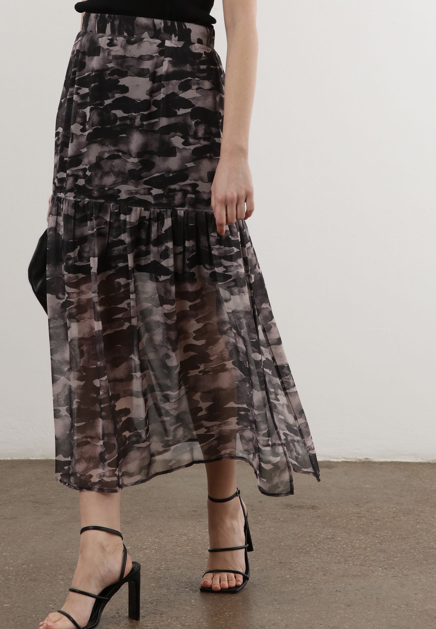 FLARE SKIRT FOG SEPIA