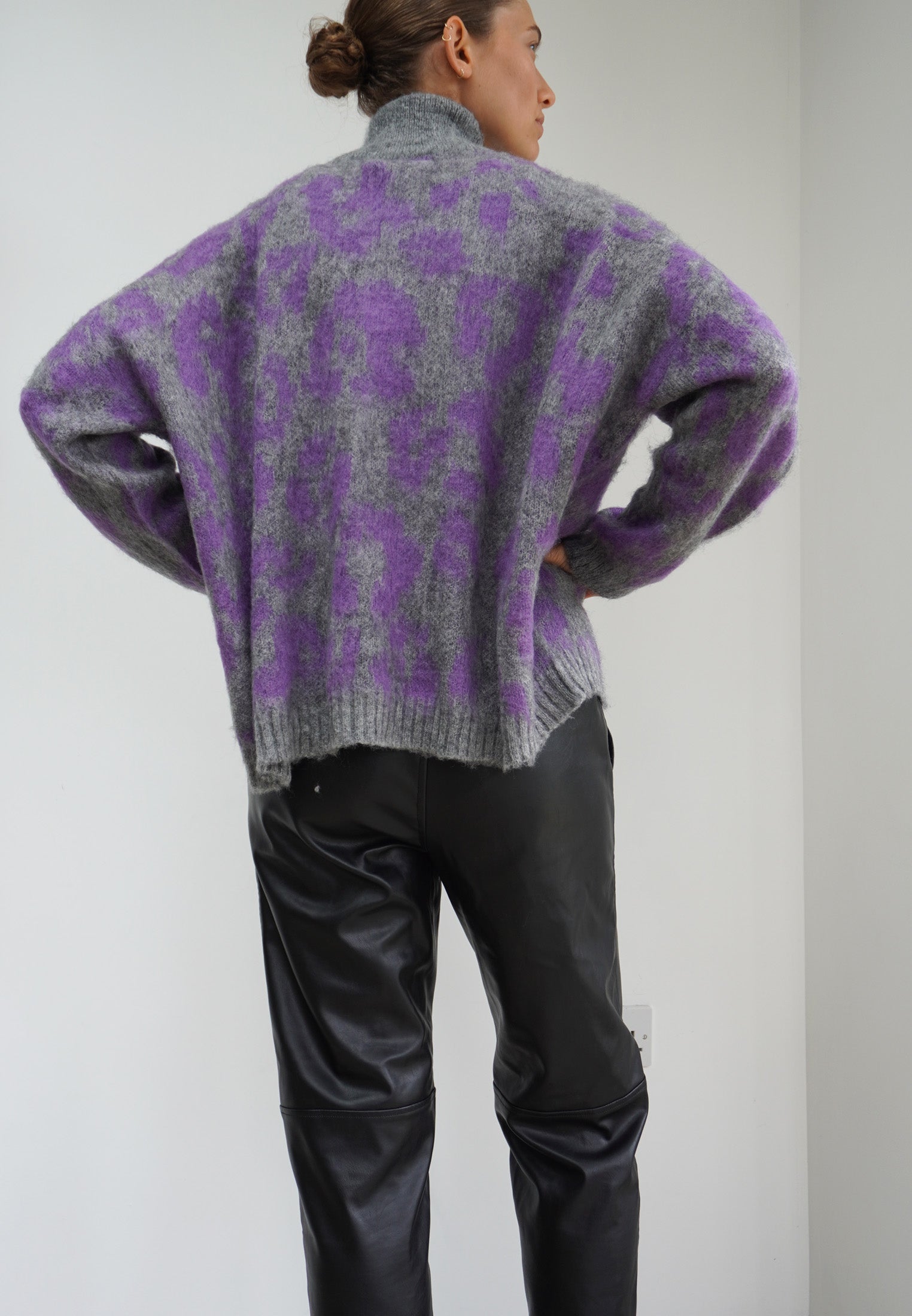 RELIGION Maximum Animal Print Lilac Cardigan