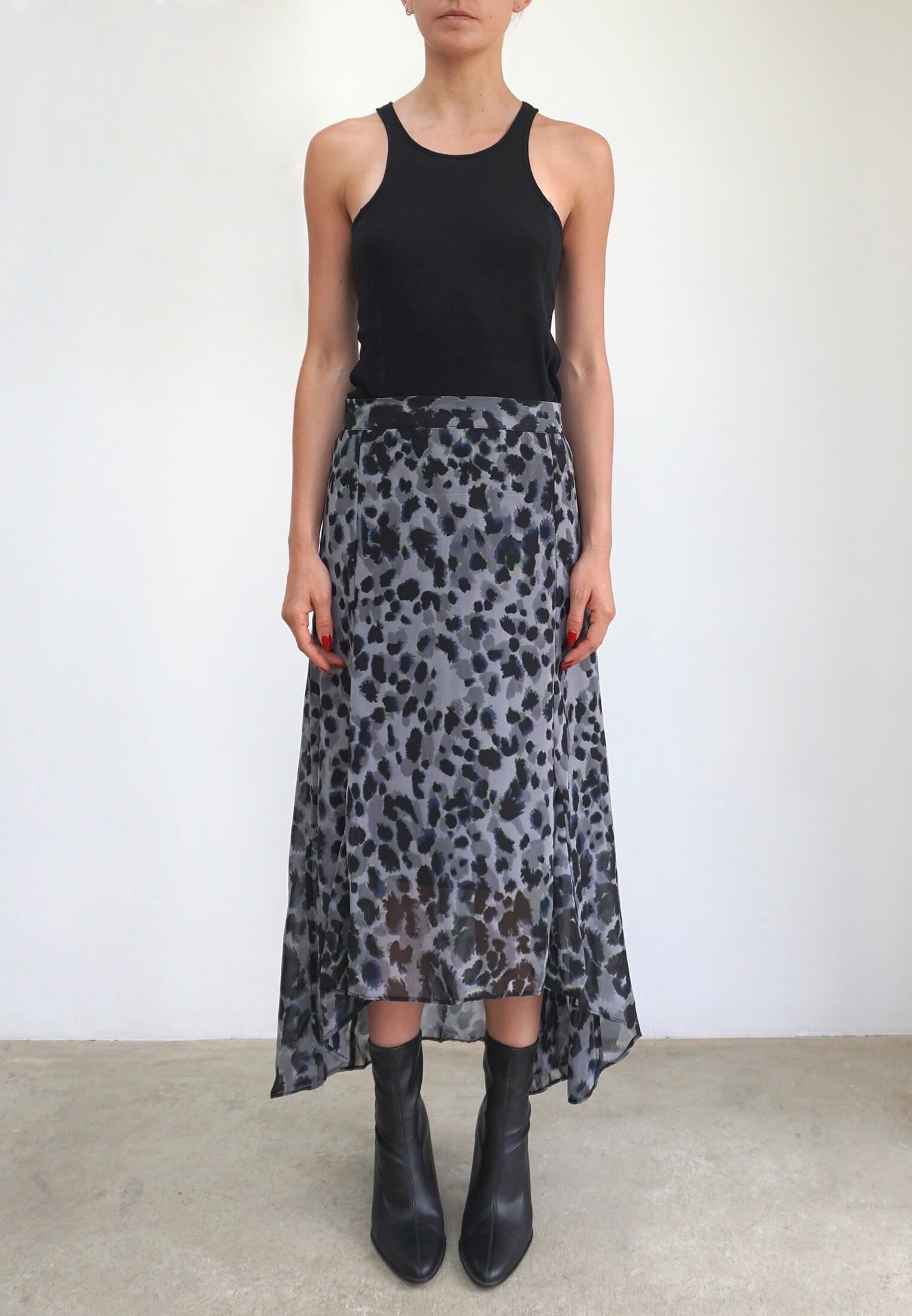 Animal print skirt grey best sale