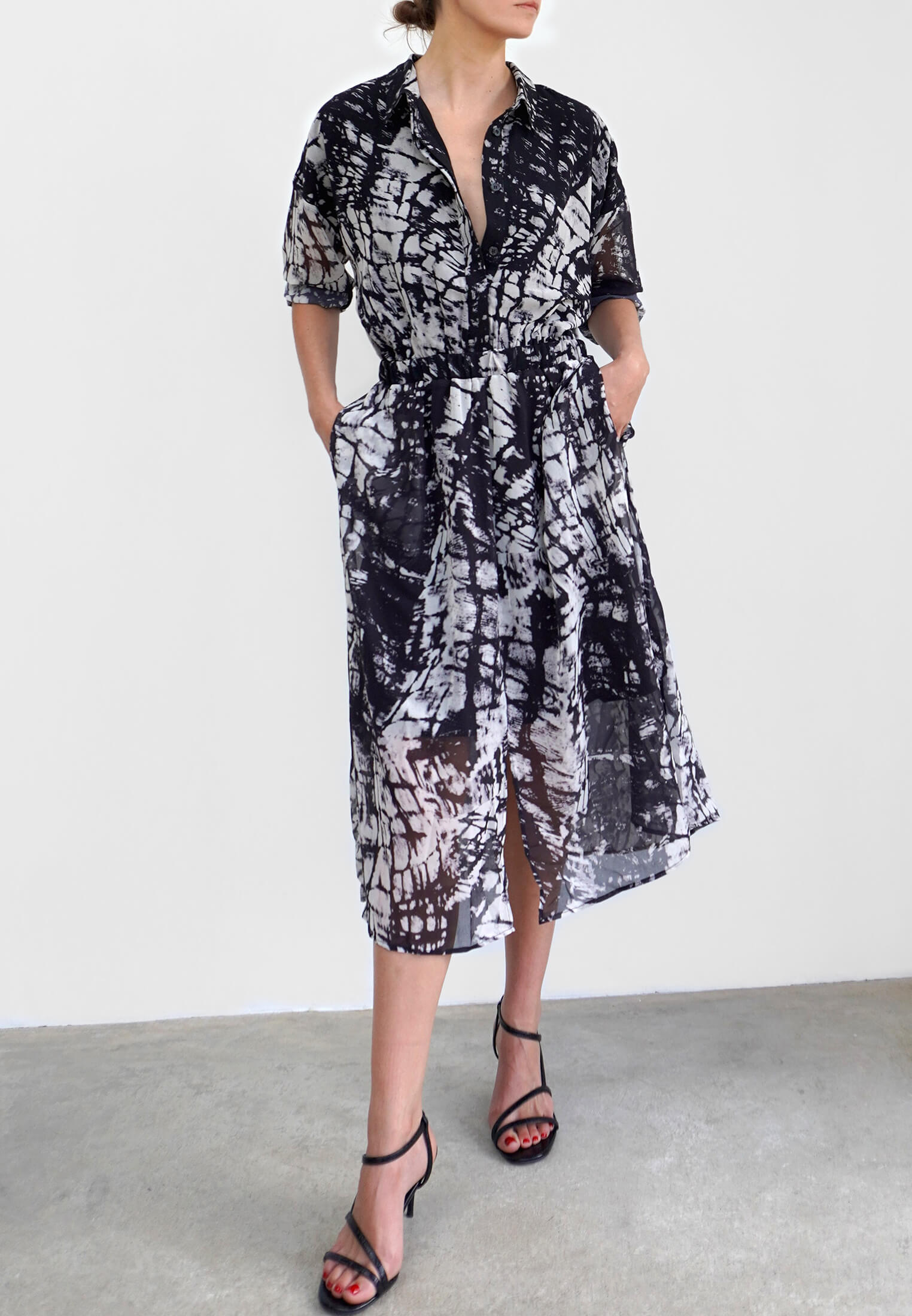 LOVELY SHIRT DRESS HIDE PRINT