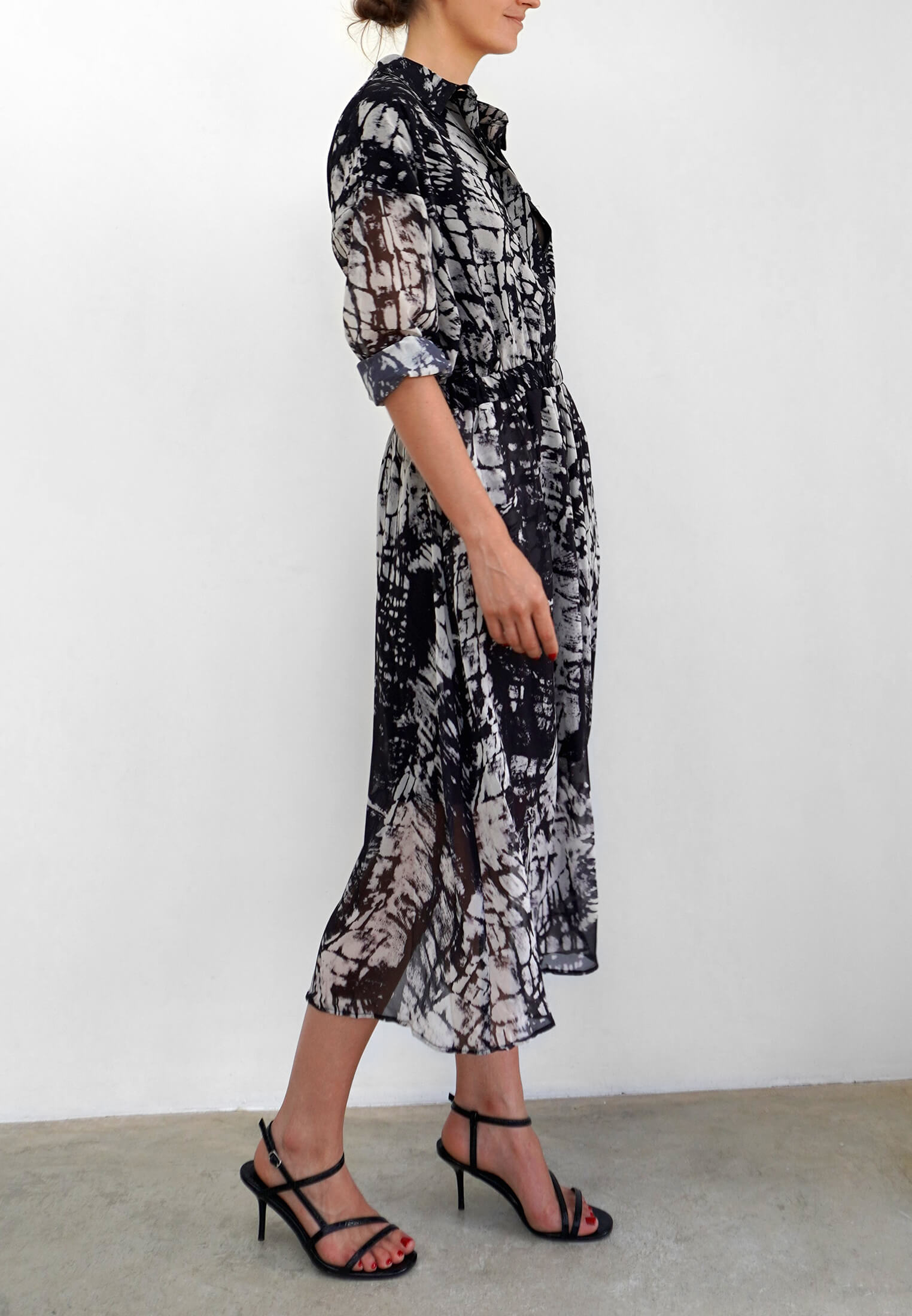 LOVELY SHIRT DRESS HIDE PRINT