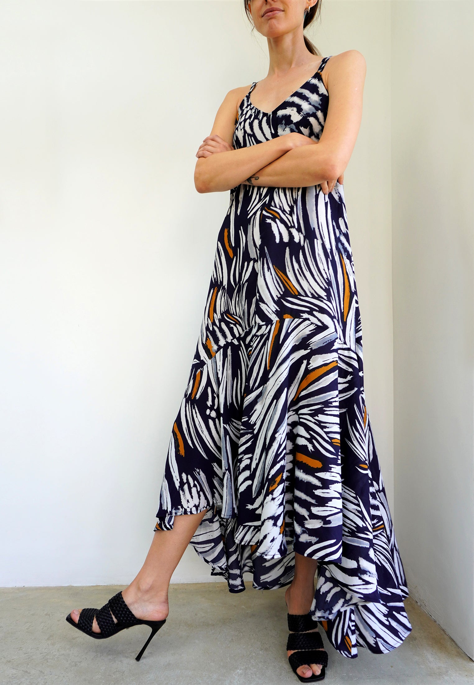 RELIGION Ara Plume Print Maxi Dress