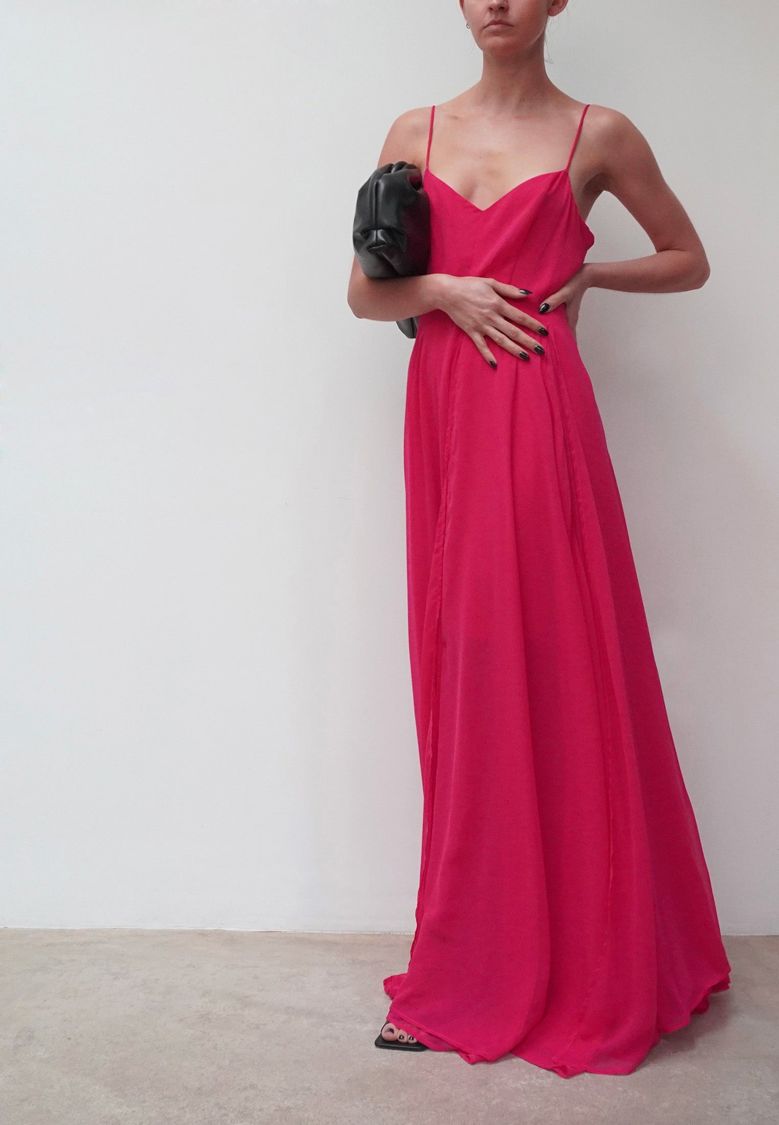 OLSEN MAXI DRESS HOT PINK