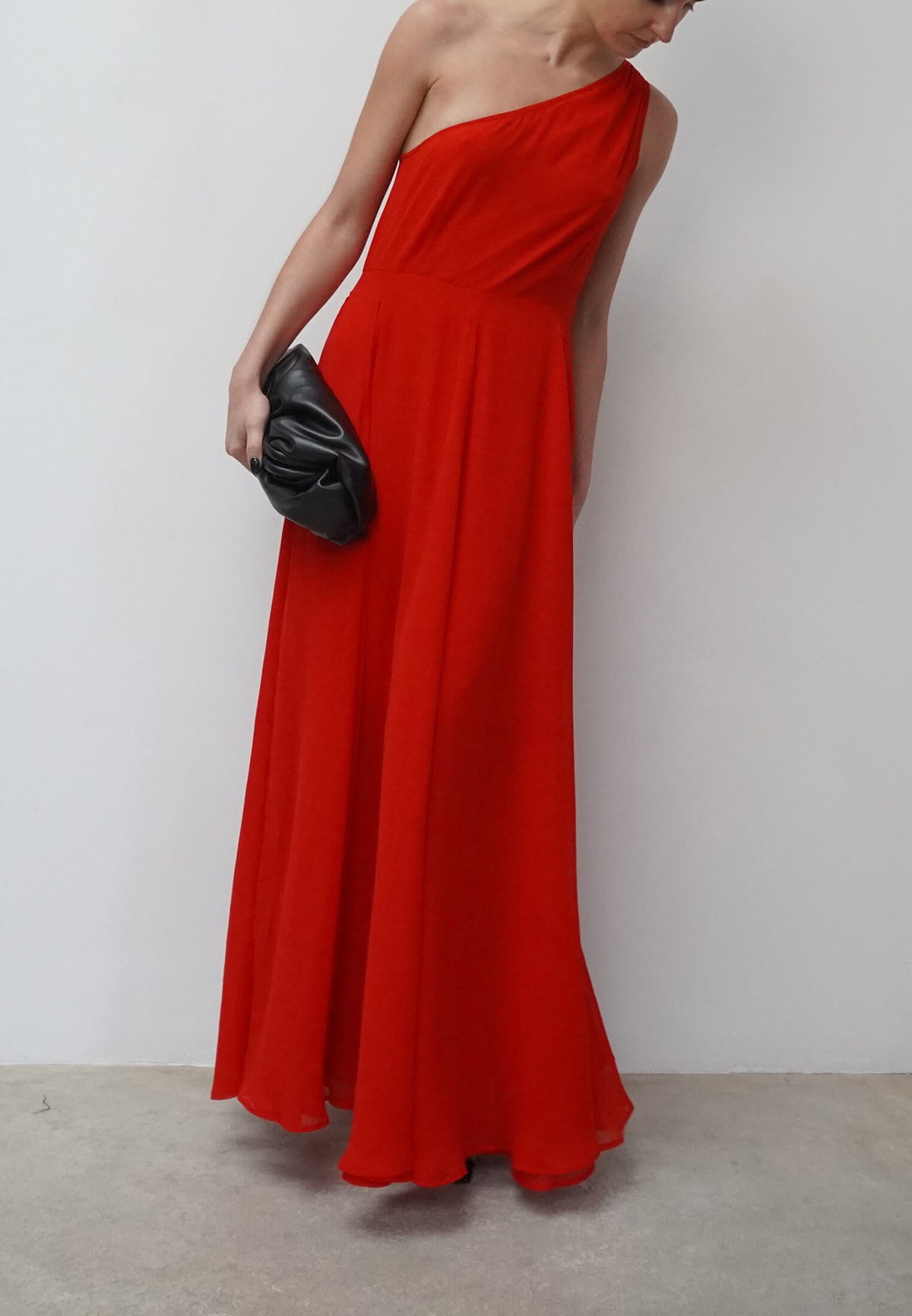 SELECT ONE SHOULDER DRESS RED