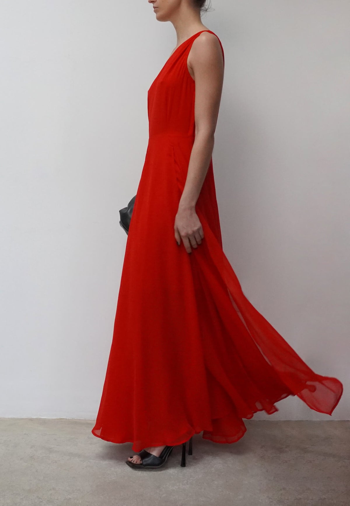 SELECT ONE SHOULDER DRESS RED