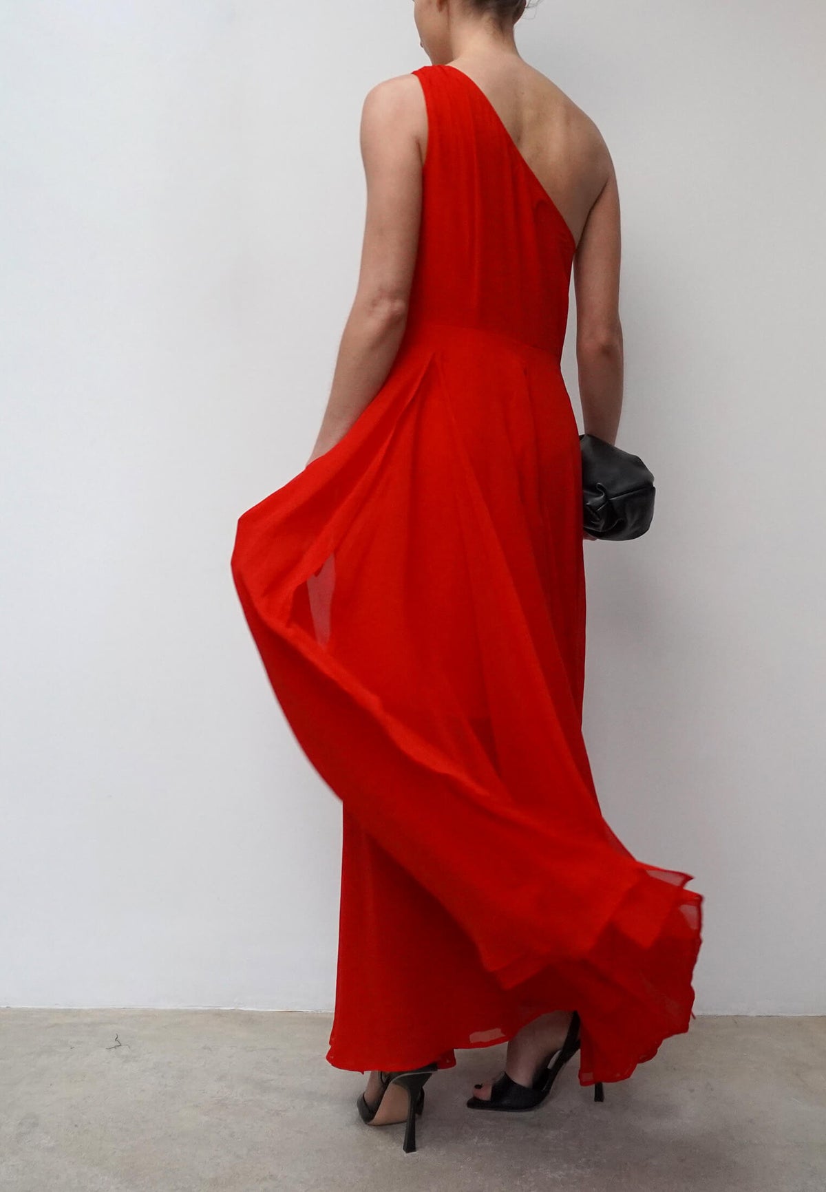 SELECT ONE SHOULDER DRESS RED