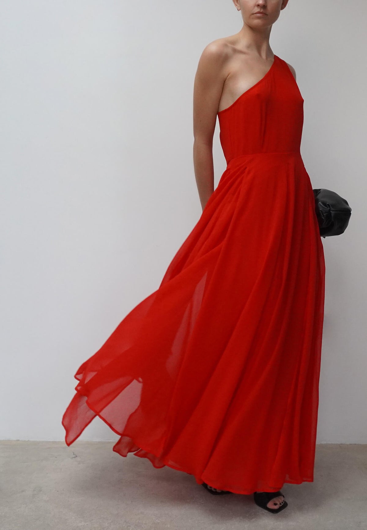 SELECT ONE SHOULDER DRESS RED