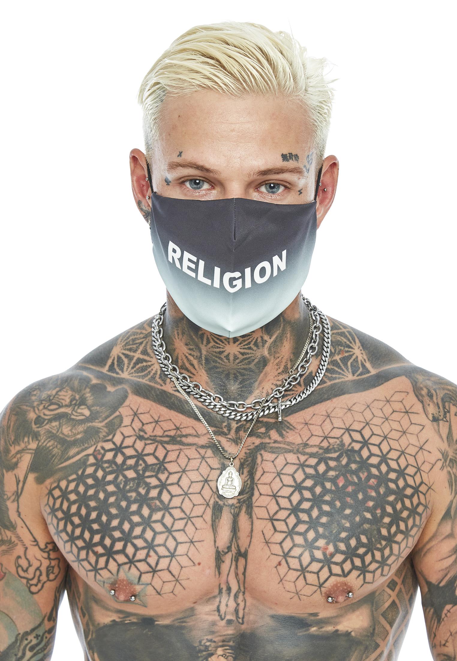 RELIGION Face Mask Gradient Mint Print