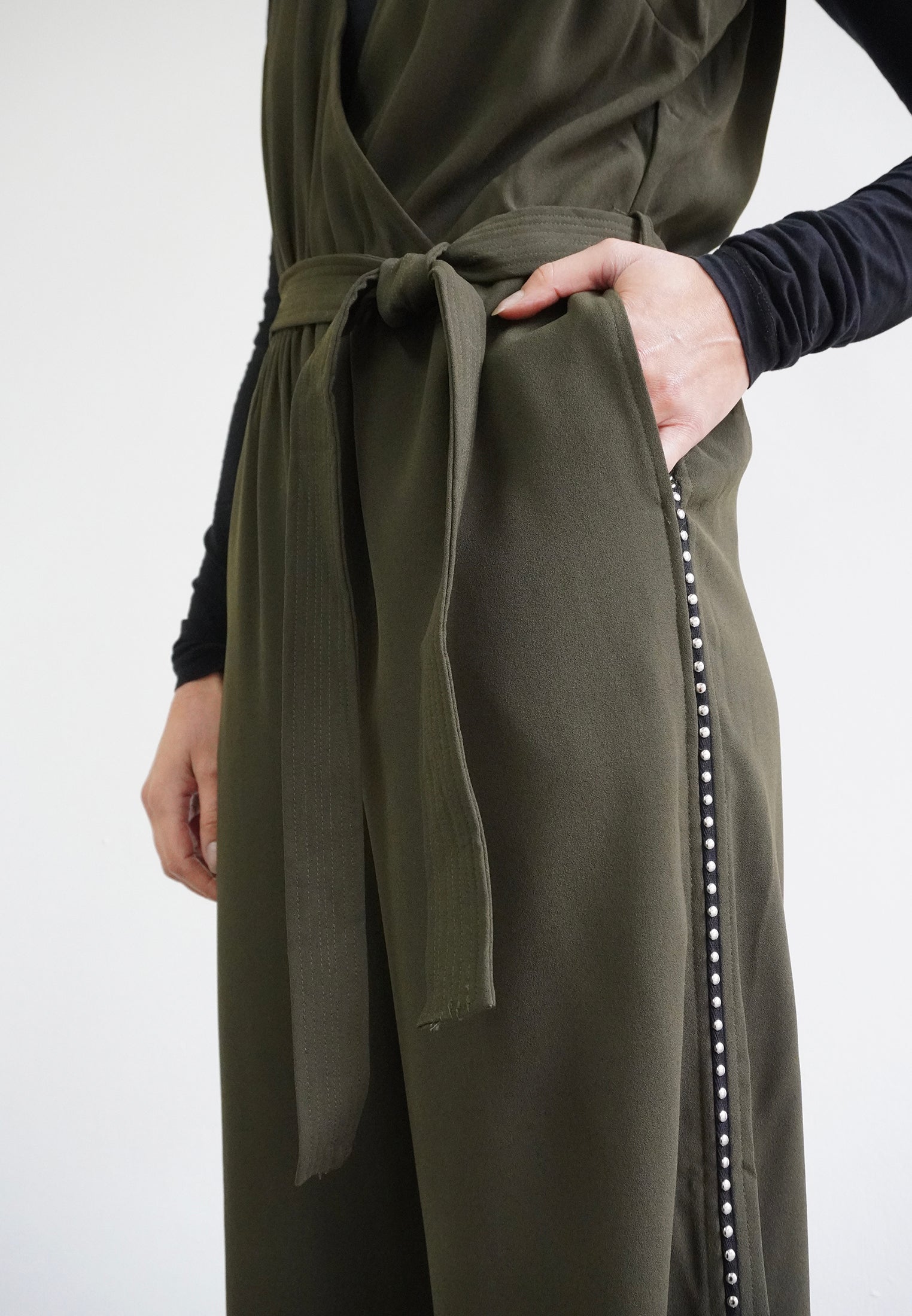RELIGION Interstellar V-Neck Khaki Jumpsuit
