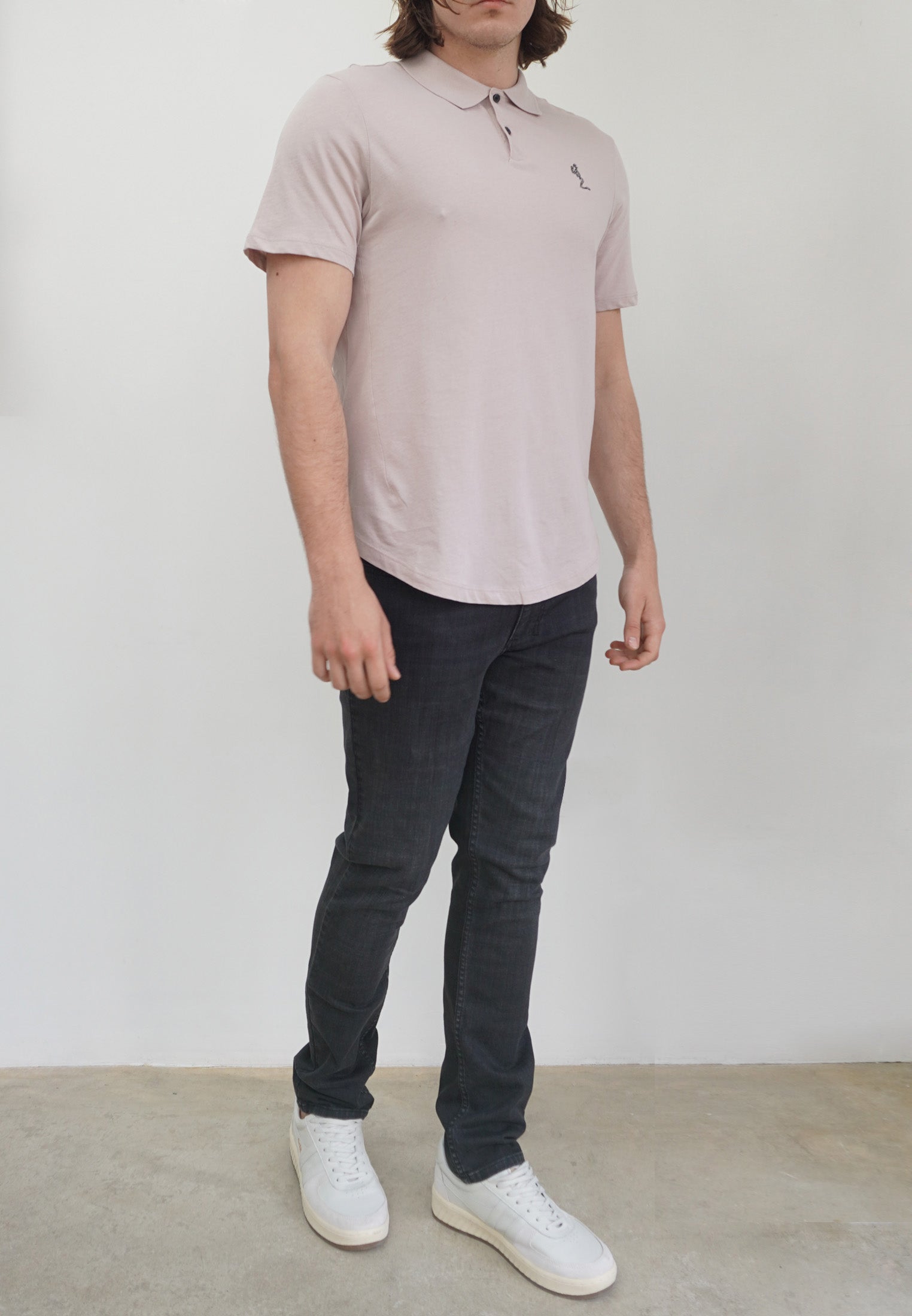 CURVED HEM POLO ASHES OF ROSES