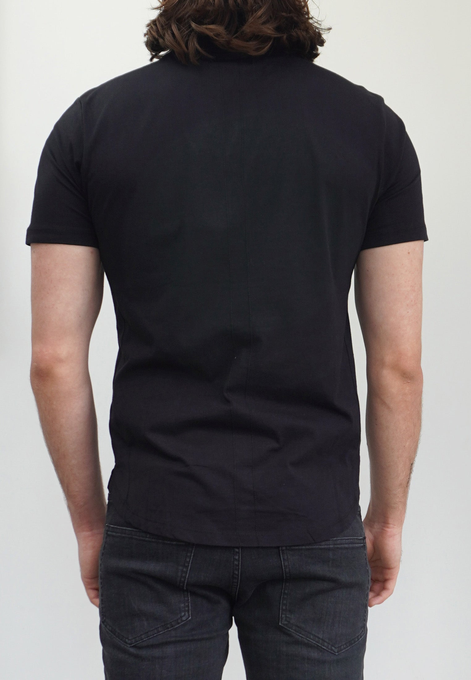CURVED HEM POLO BLACK