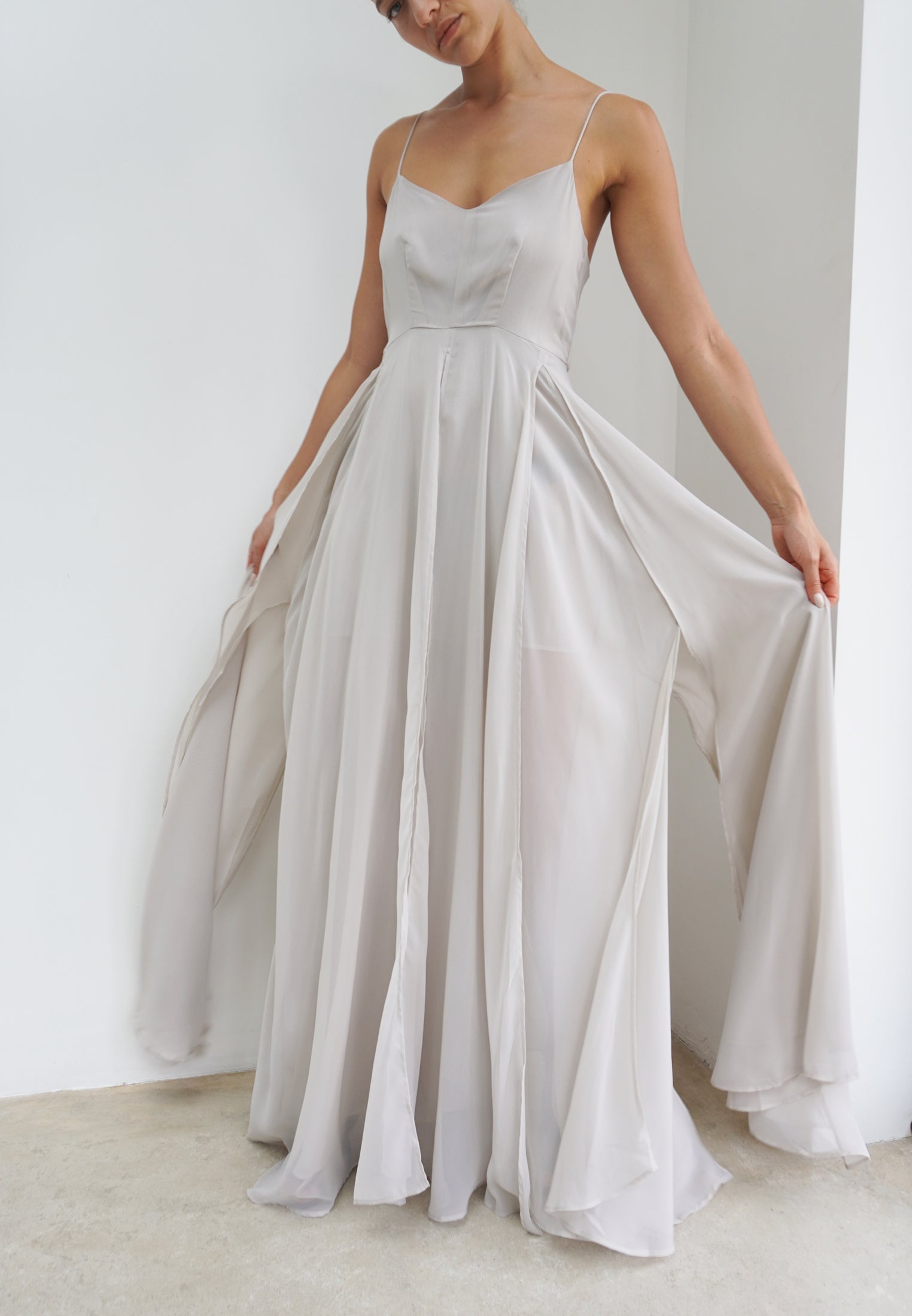 RELIGION Olsen Maxi Dress Feather Grey