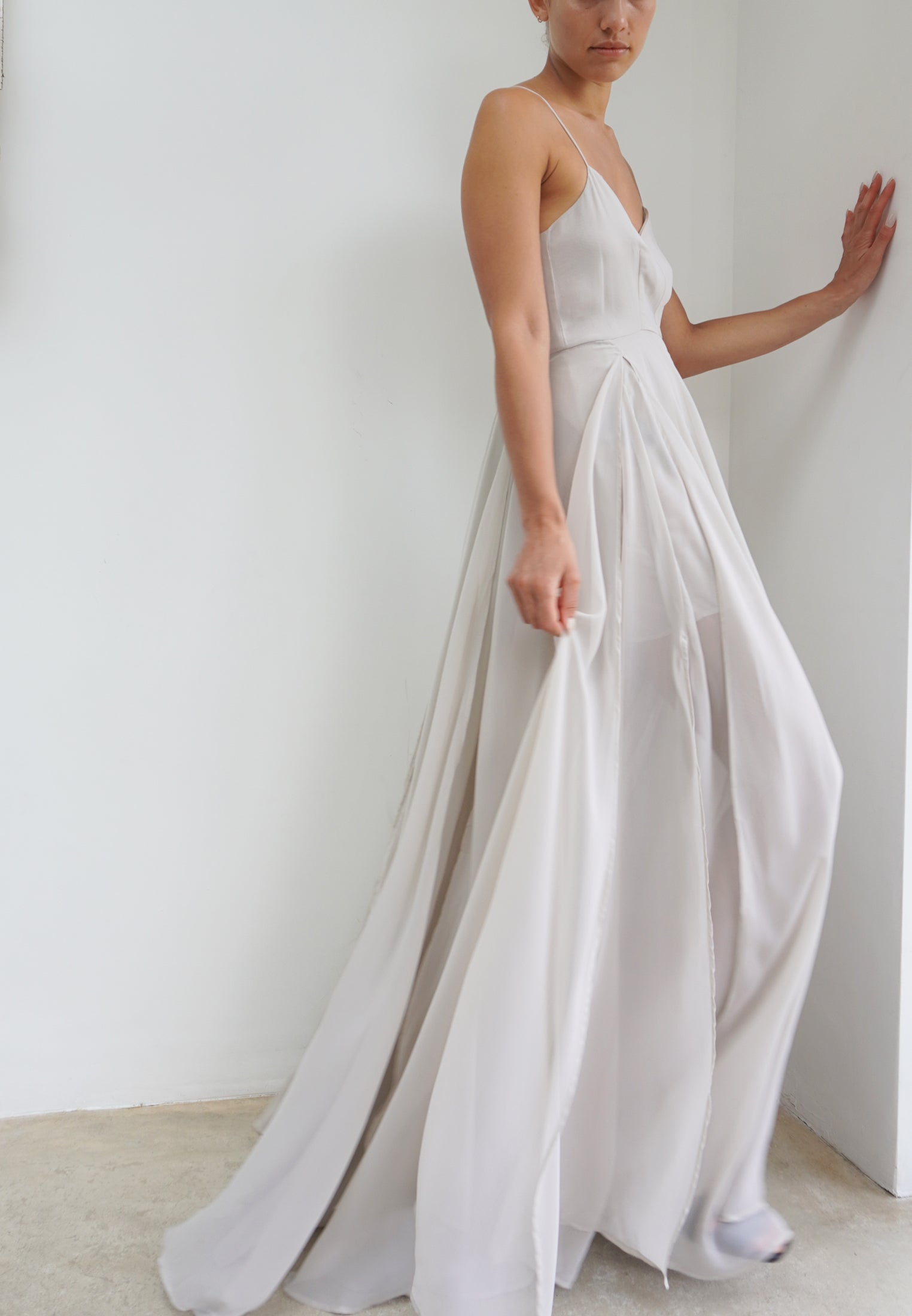 RELIGION Olsen Maxi Dress Feather Grey