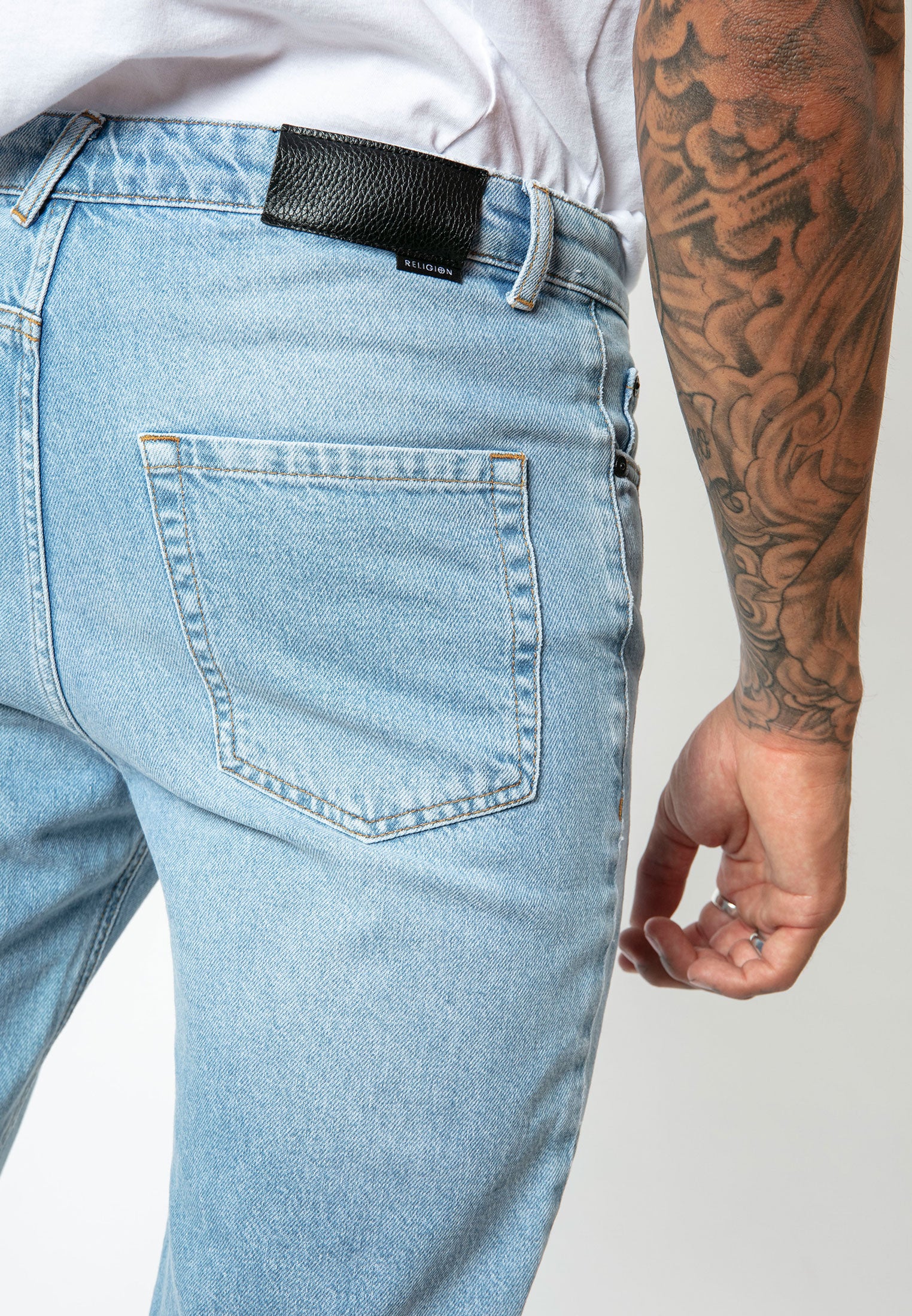 RELIGION Kick Straight Leg Cut Blue Jeans