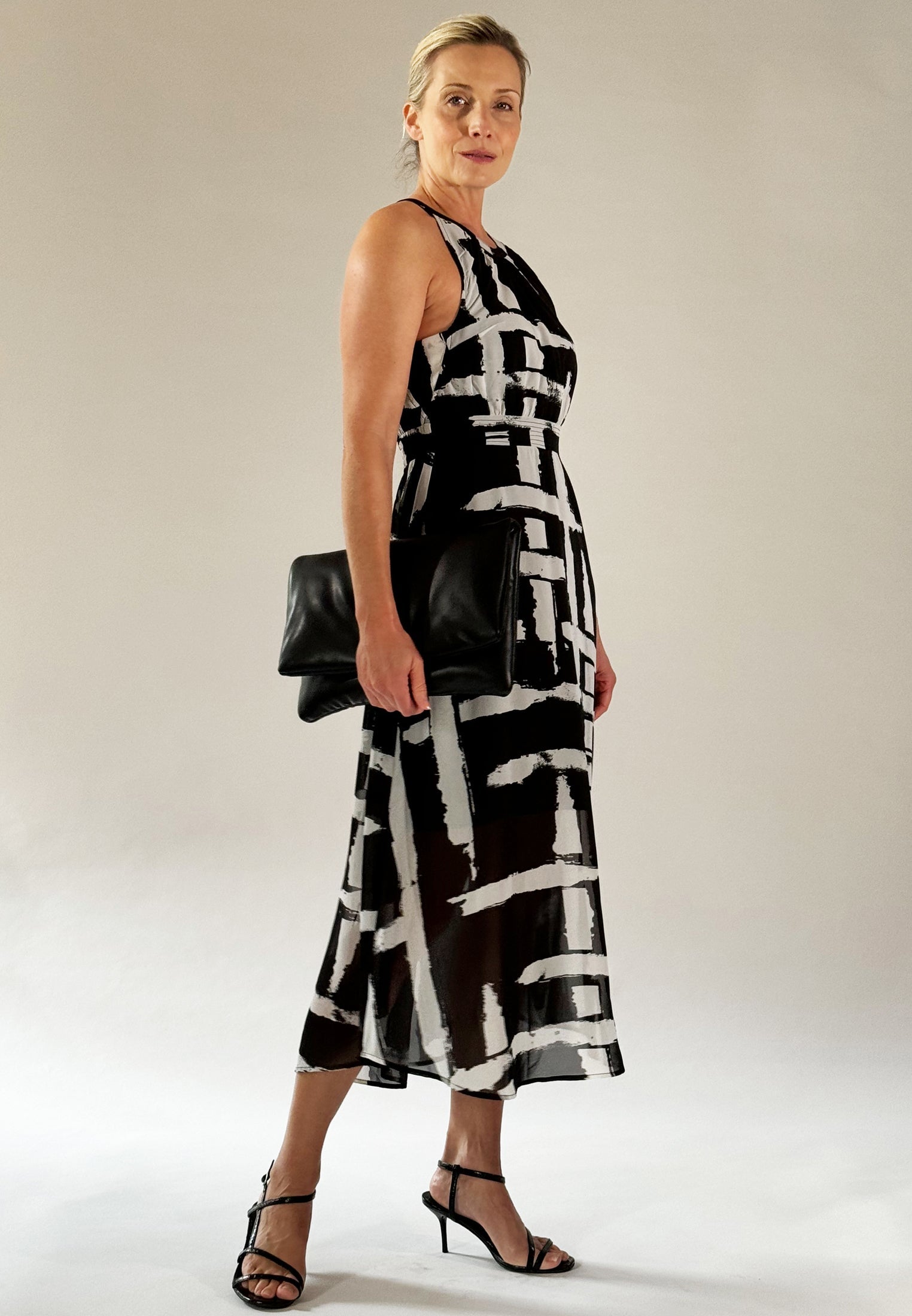 DESTINY MIDI DRESS SELVAGE BLACK