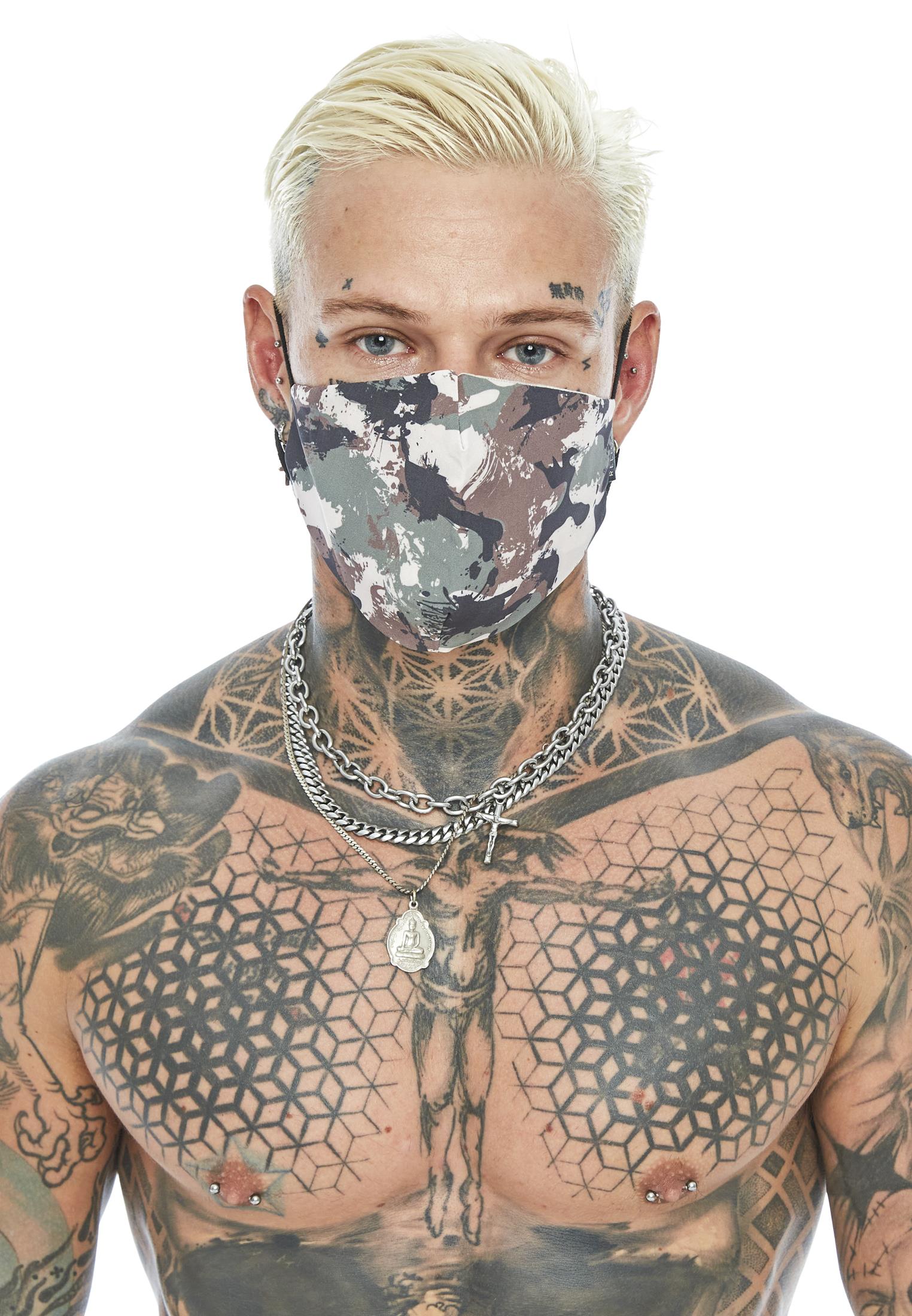 RELIGION Face Mask Camo Print