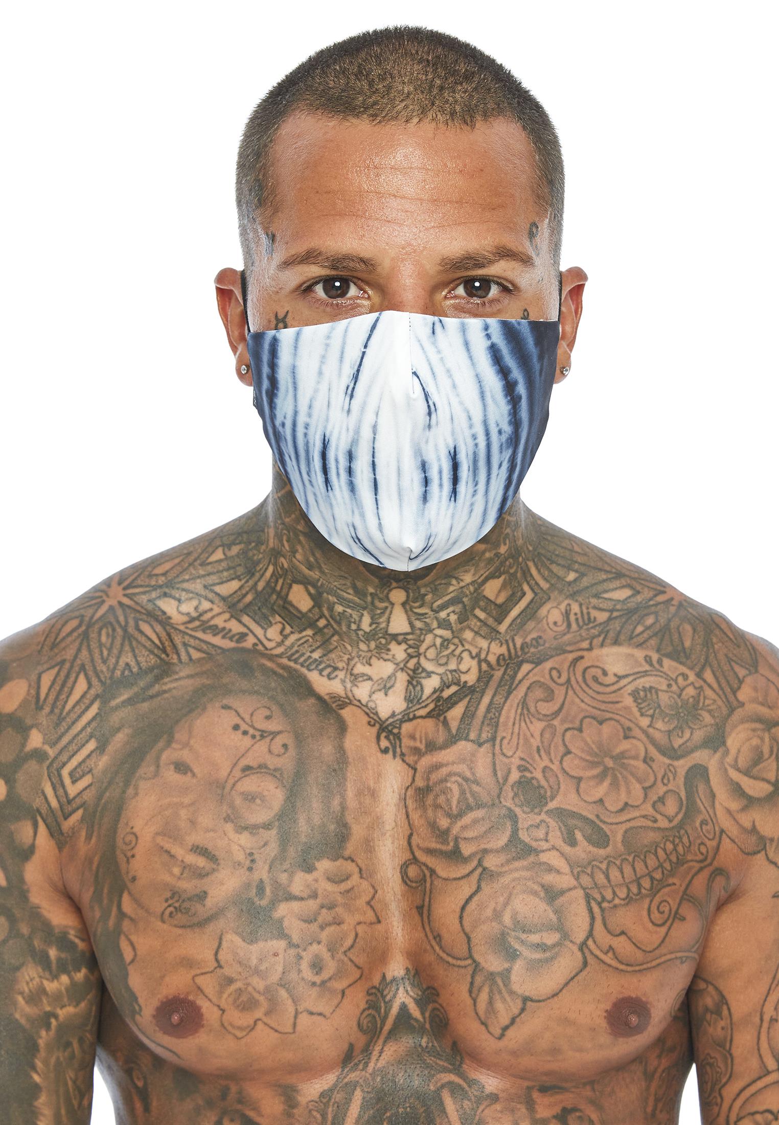 RELIGION Face Mask Tie Dye Blue