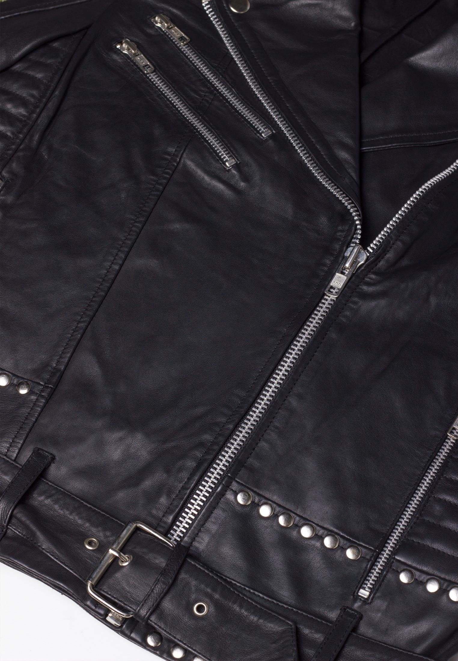 RELIGION Blush Biker Leather Jacket