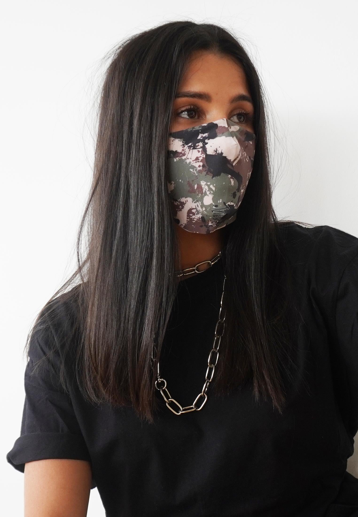 RELIGION Face Mask Camo Print