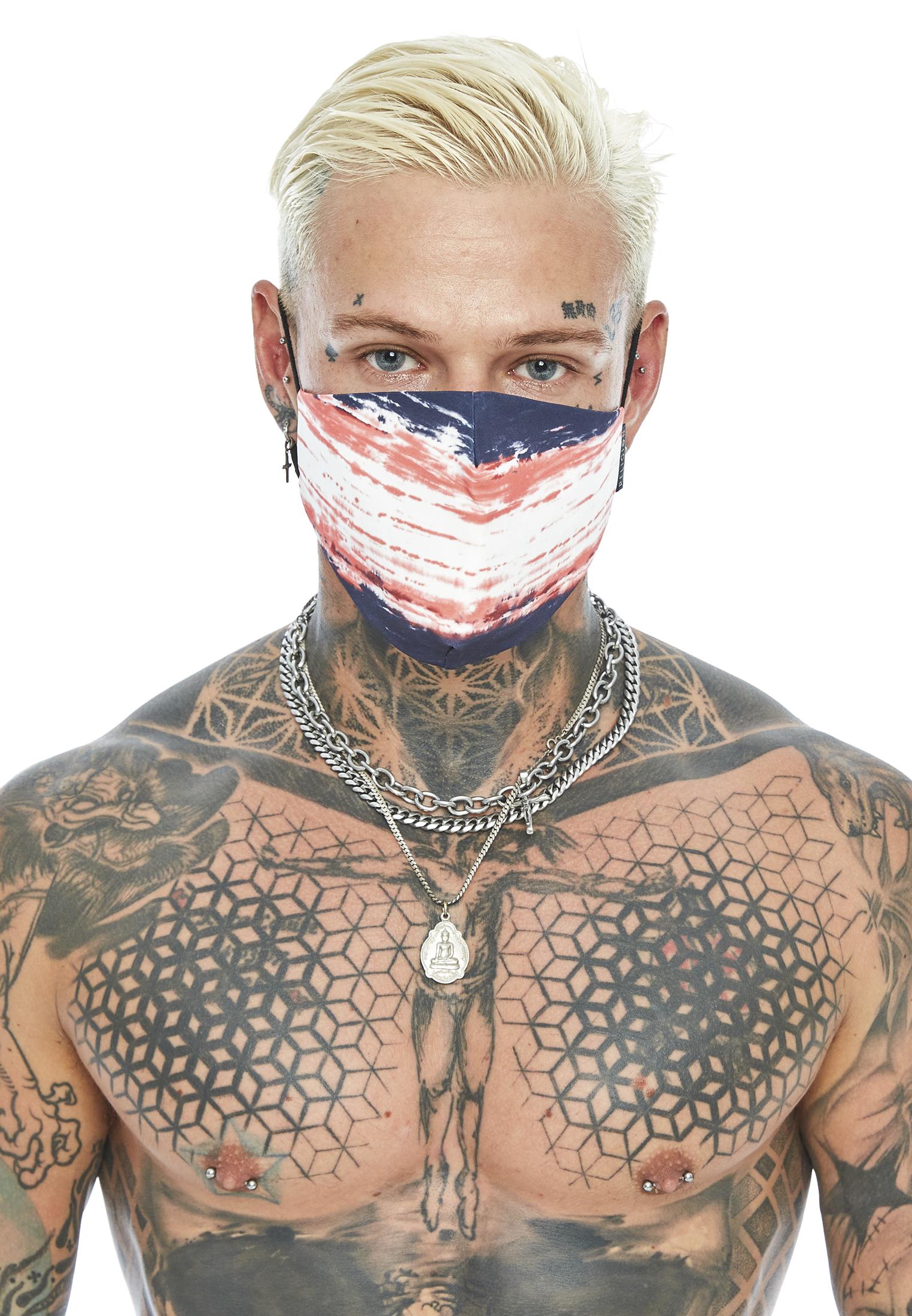 RELIGION Face Mask Red Tie-Dye