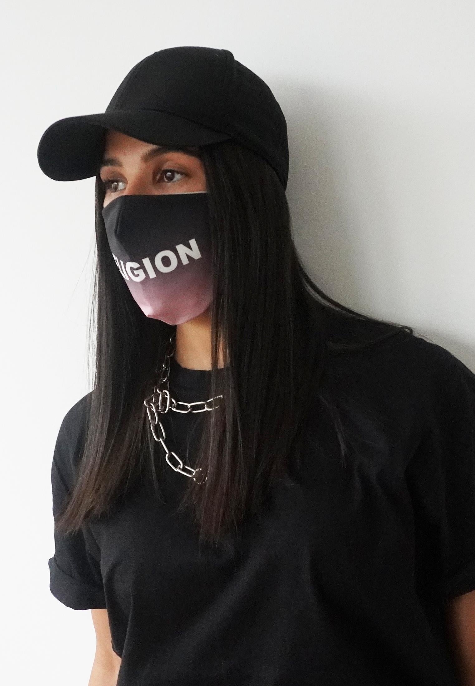 RELIGION Face Mask Gradient Pink Print