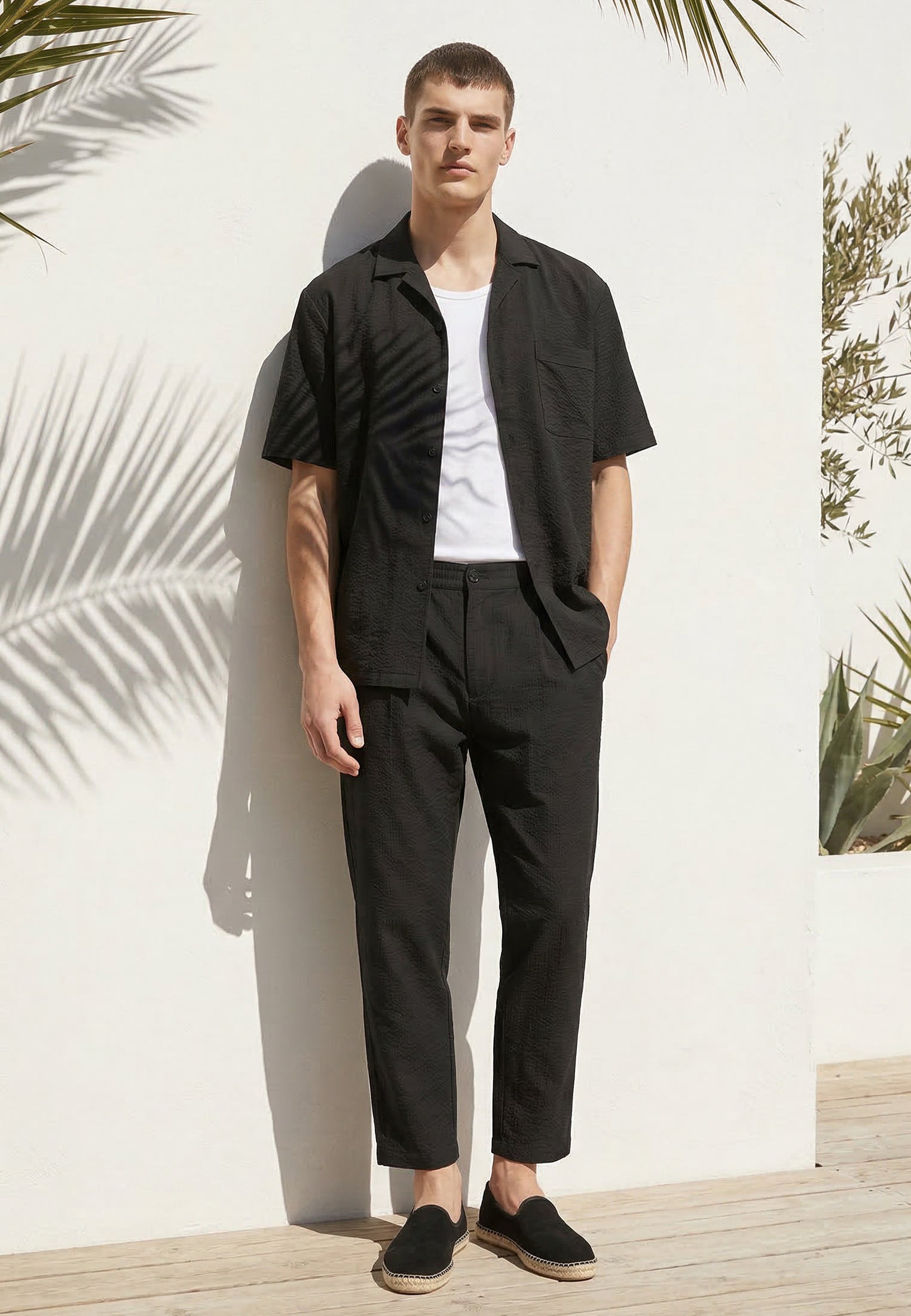 CRINKLE CHINO BLACK