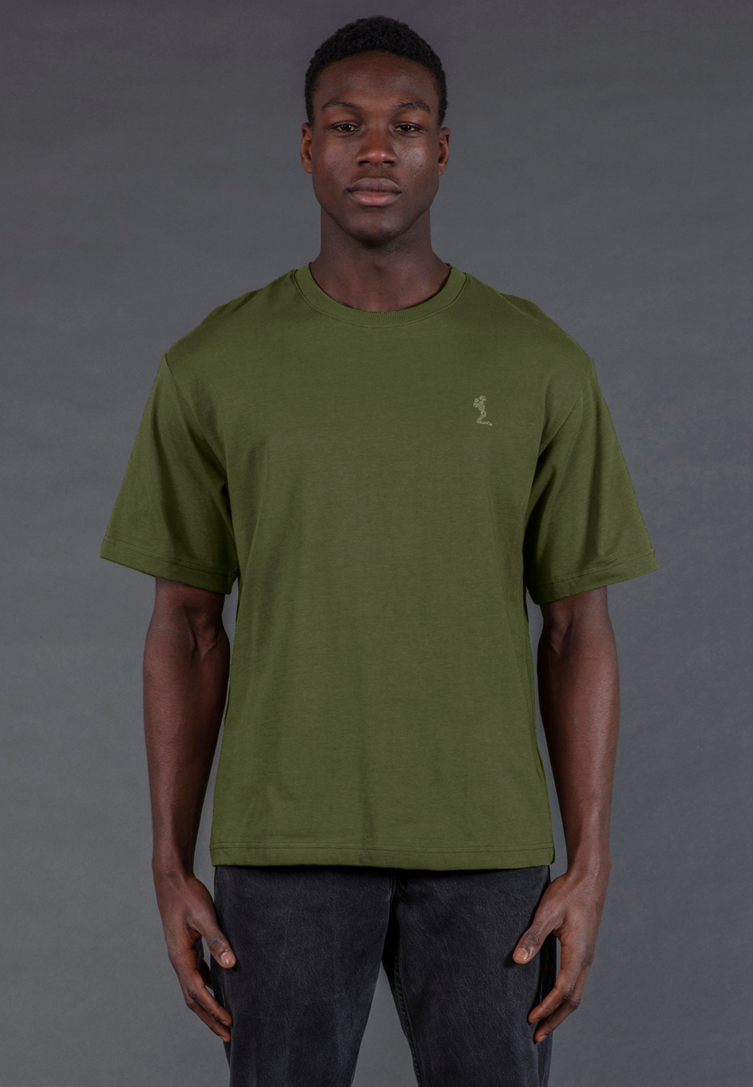 OVERSIZED HEAVY BLOCK T-SHIRT ARMY GREEN