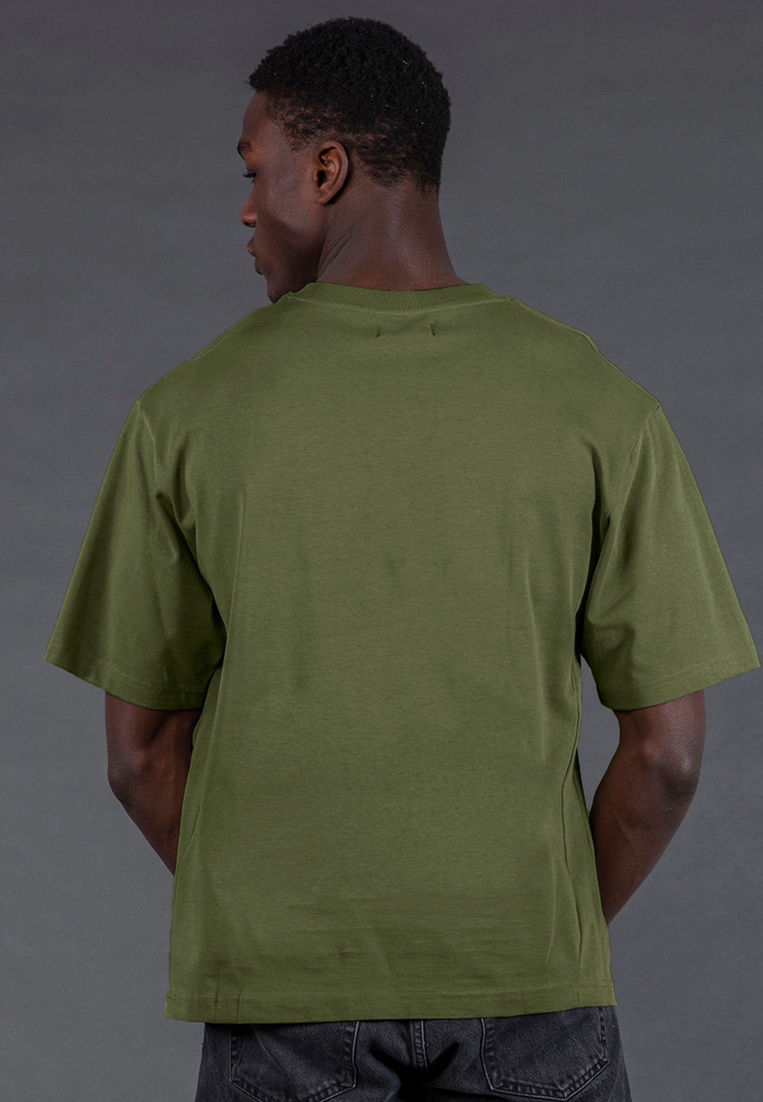 OVERSIZED HEAVY BLOCK T-SHIRT ARMY GREEN