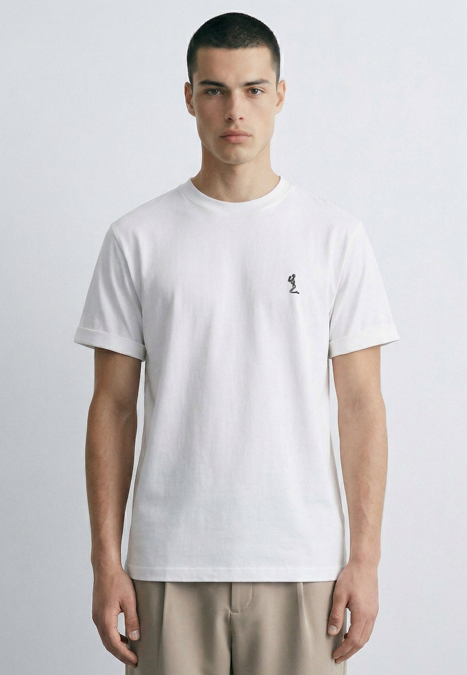 ESSENTIAL ROLLED CUFF T-SHIRT WHITE