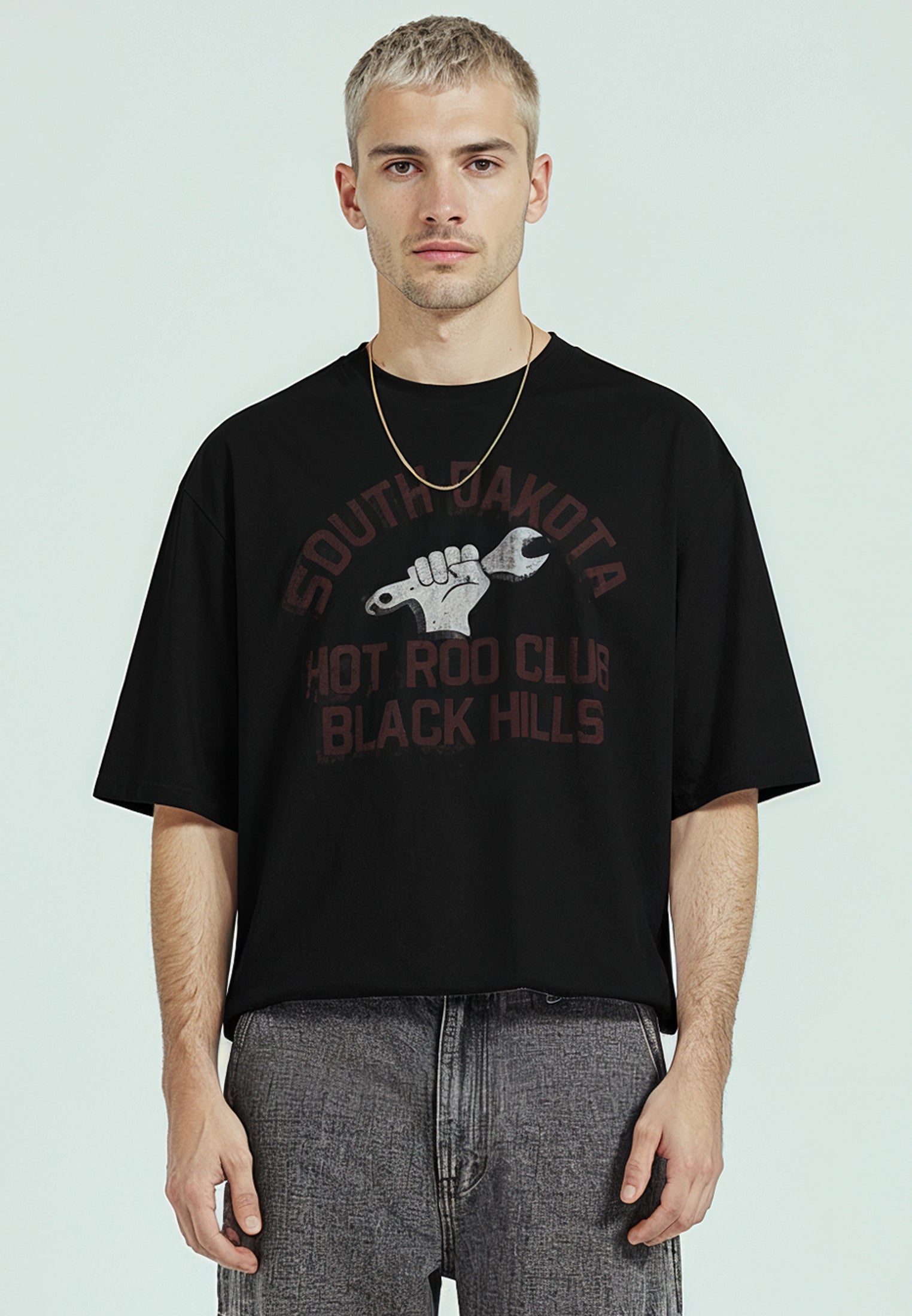 SOUTH DAKOTA CROP T-SHIRT BLACK