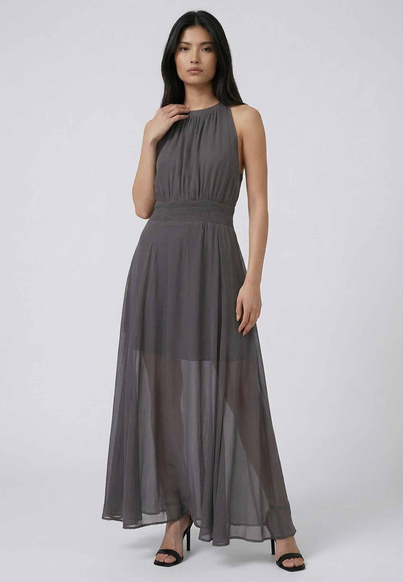 SIGN MAXI DRESS GUN METAL