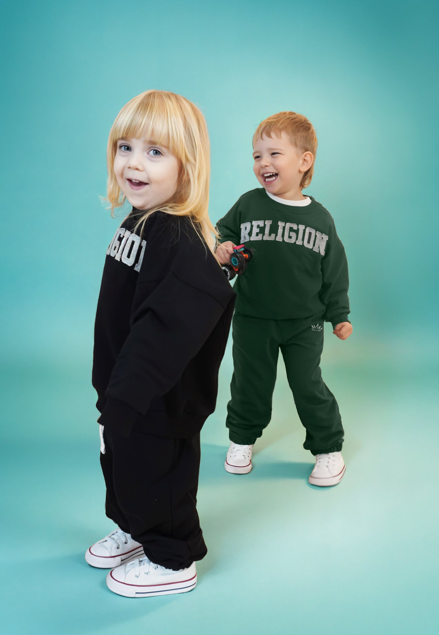 KIDS HOPEY DARTED SWEATPANTS GREEN