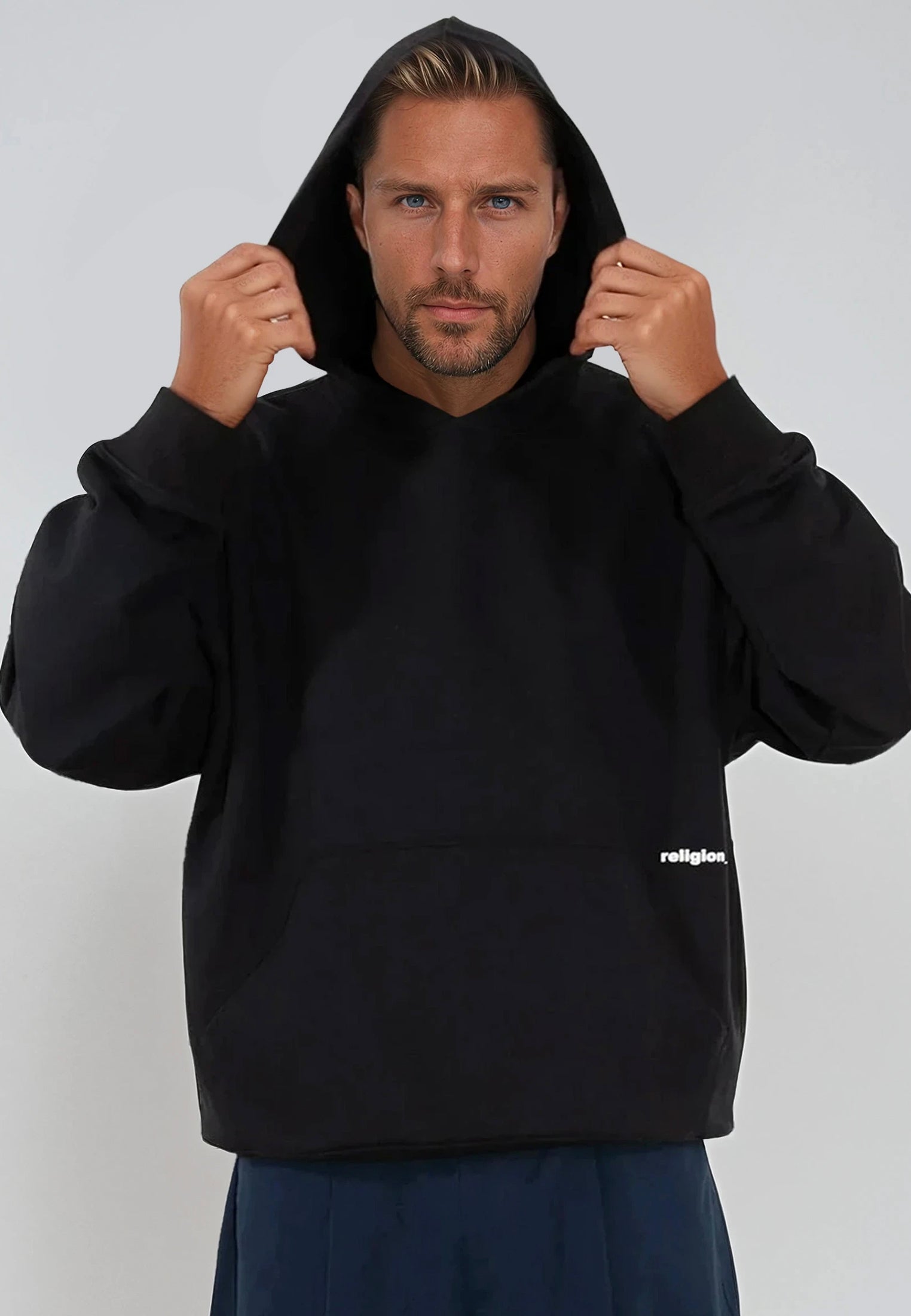 RELIGION UK RELAXED HOODIE BLACK
