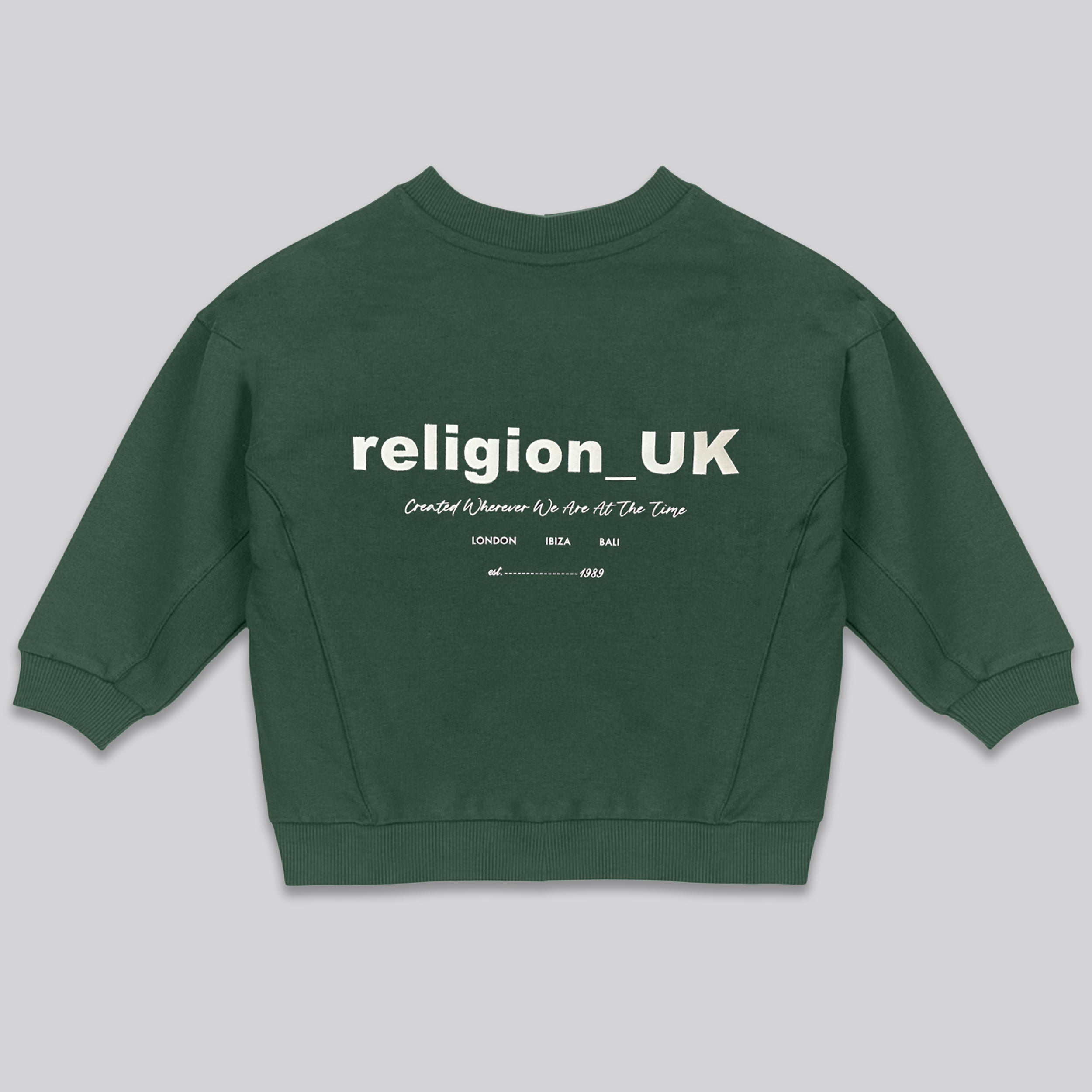 KIDS RELIGION OVERSIZED SWEATSHIRT GREEN