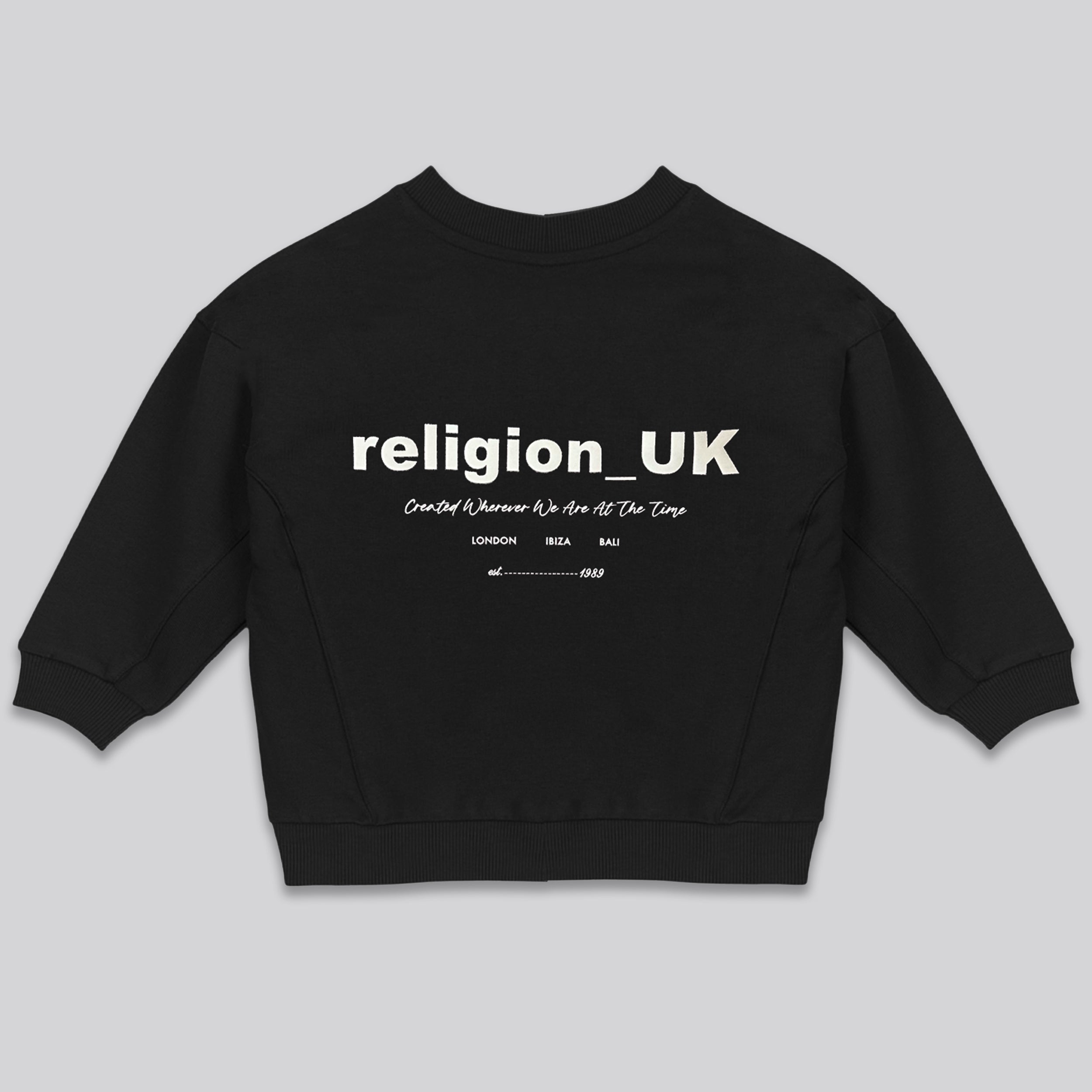 KIDS RELIGION OVERSIZED SWEATSHIRT BLACK