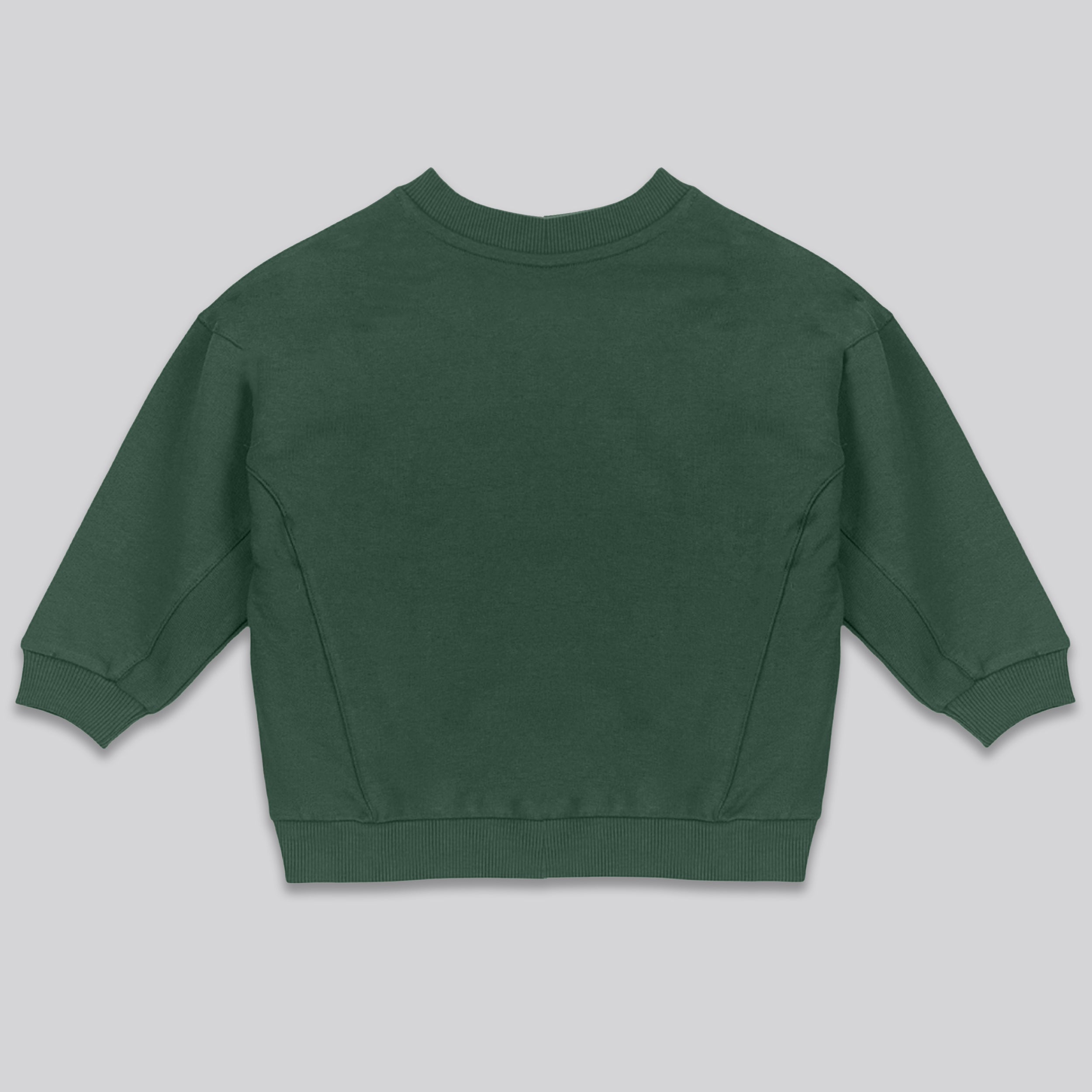 KIDS RELIGION APPLIQUÉ OVERSIZED SWEATSHIRT GREEN