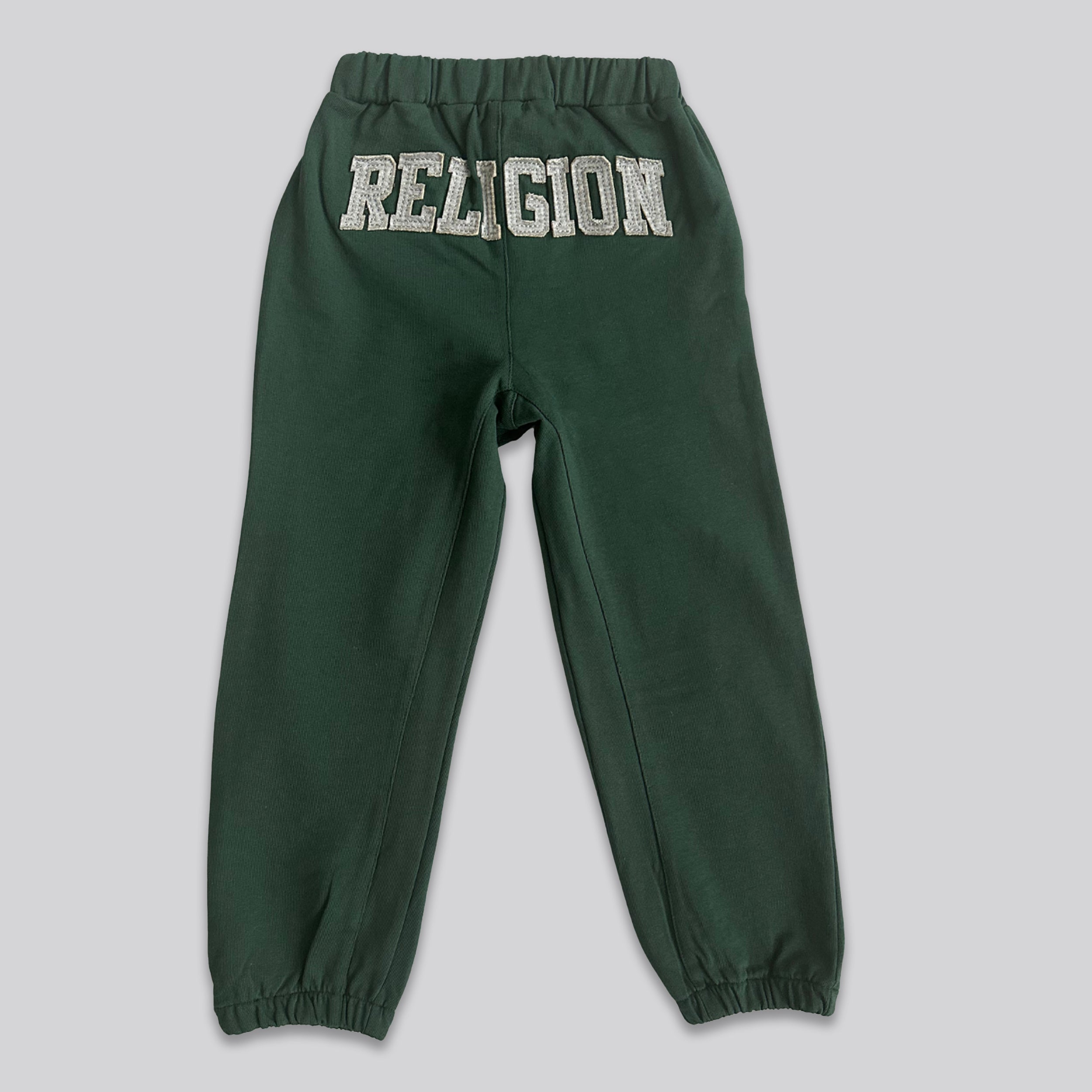 KIDS RELIGION SEAMED DARTED SWEAT PANTS GREEN