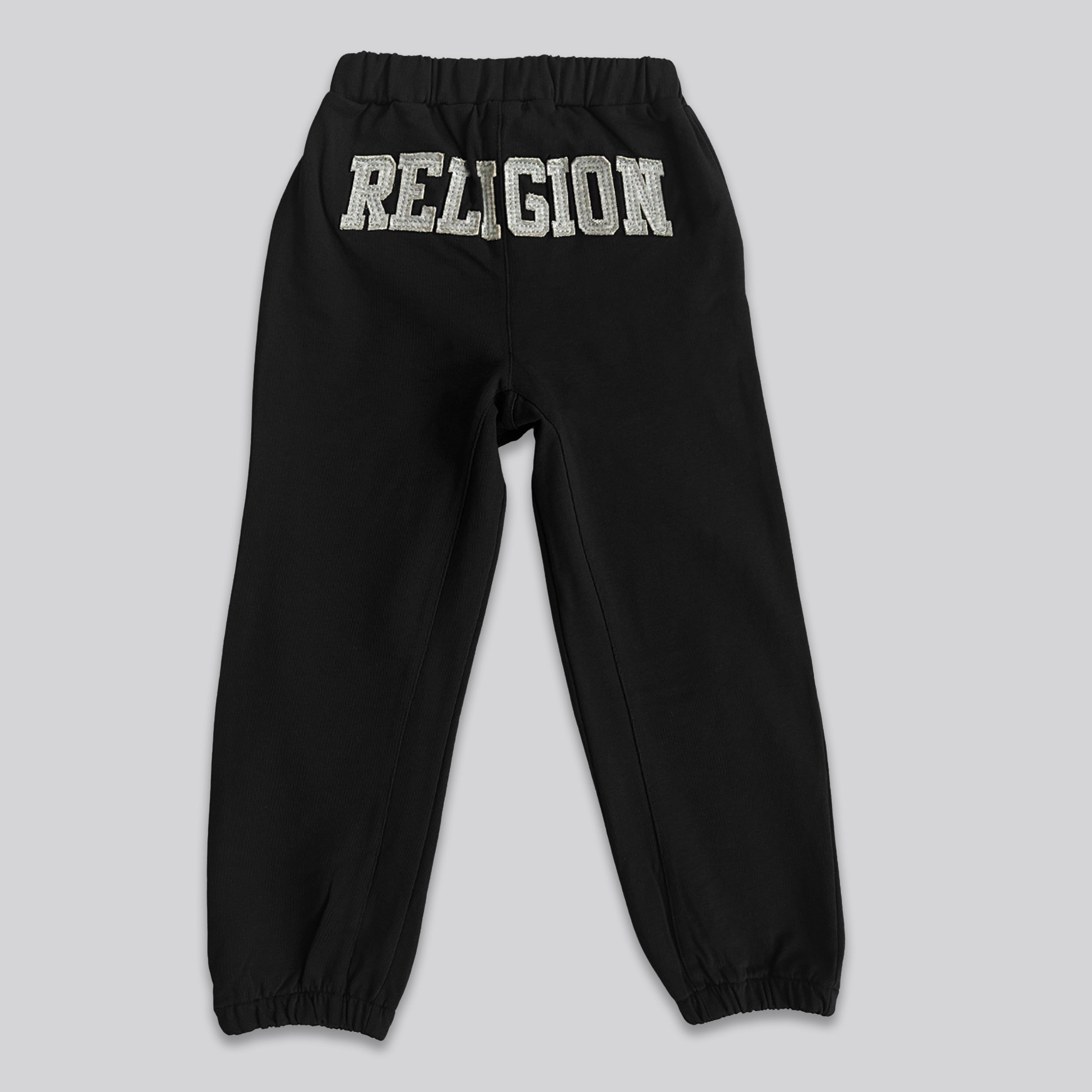 KIDS RELIGION SEAMED DARTED SWEATPANTS BLACK