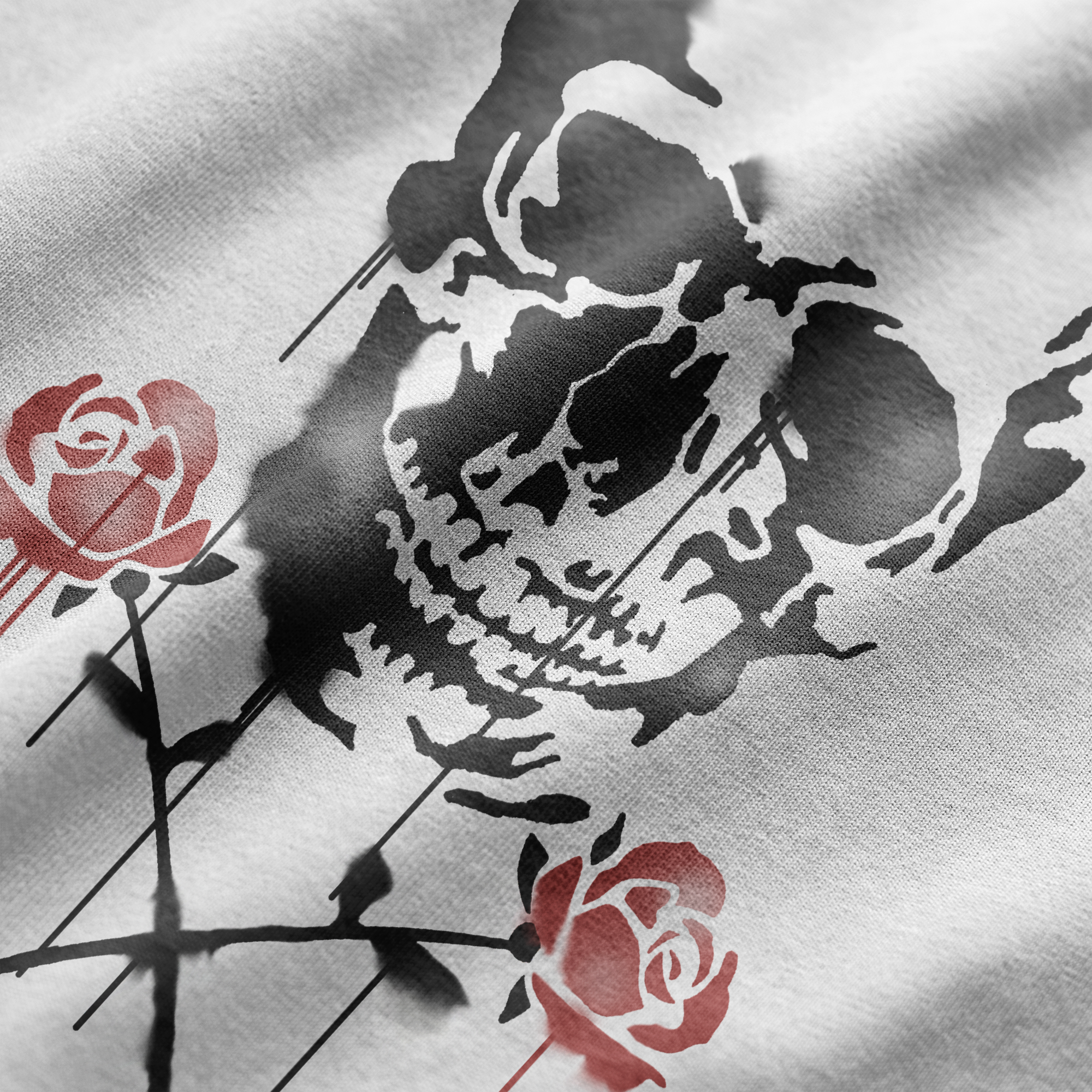 SKULL STENCIL T-SHIRT OFF WHITE