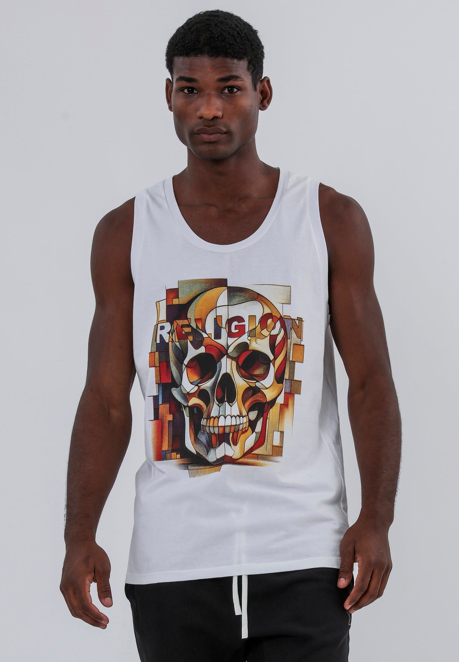 ABSTRACT VEST WHITE