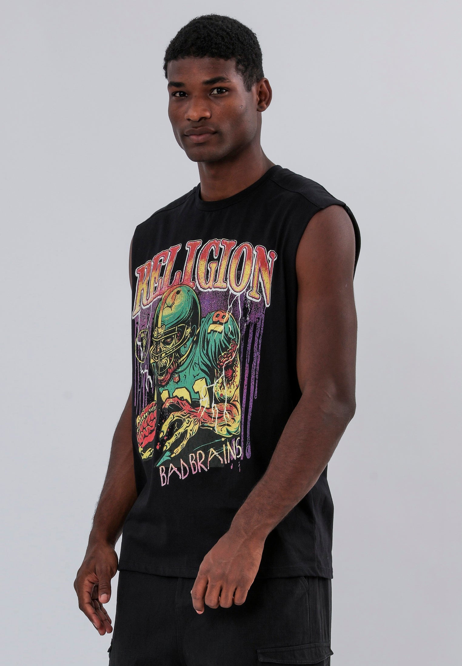 BAD BRAINS CUT OFF T-SHIRT BLACK