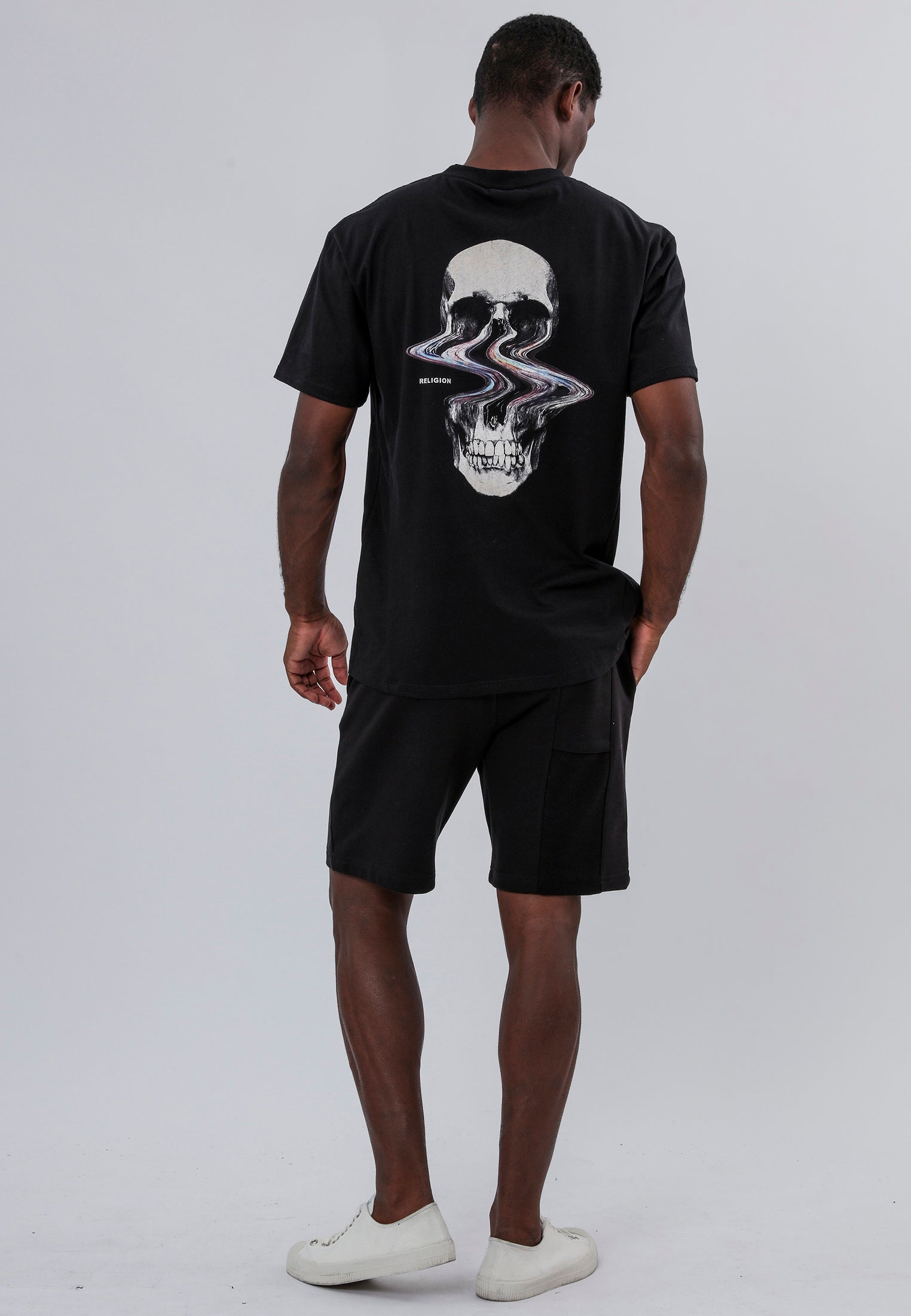 DISTORTED SKULL T-SHIRT BLACK