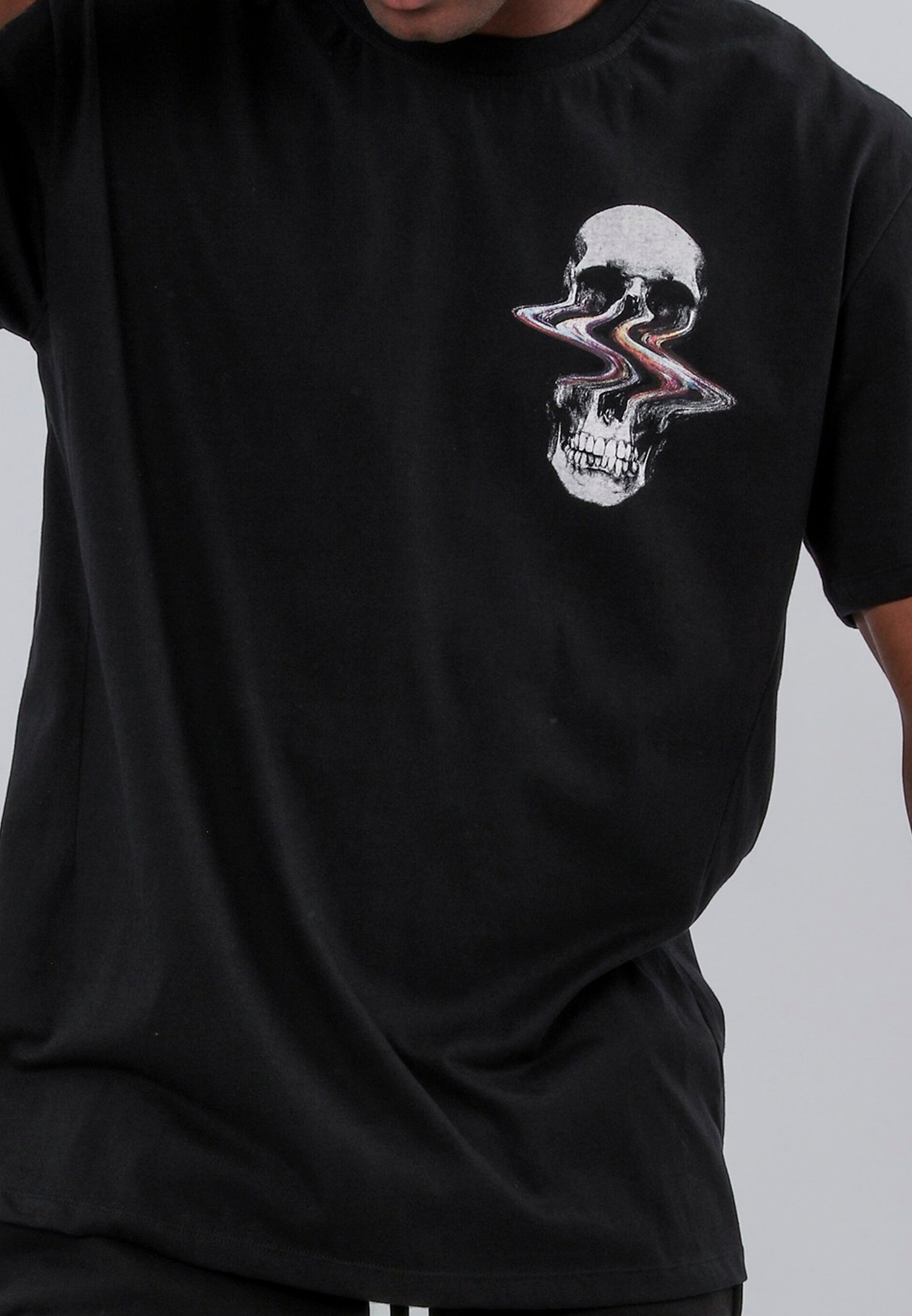 DISTORTED SKULL T-SHIRT BLACK