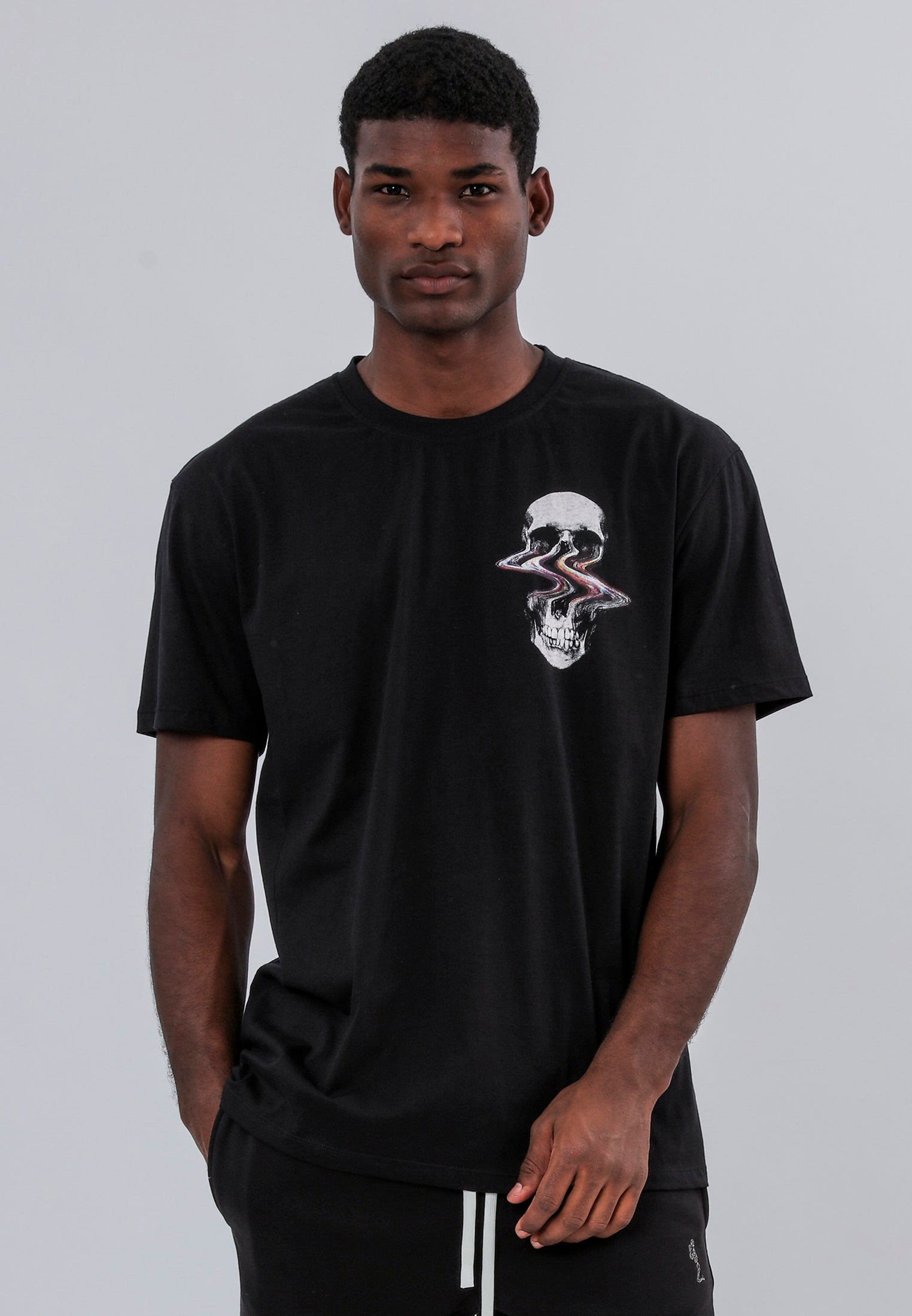 DISTORTED SKULL T-SHIRT BLACK