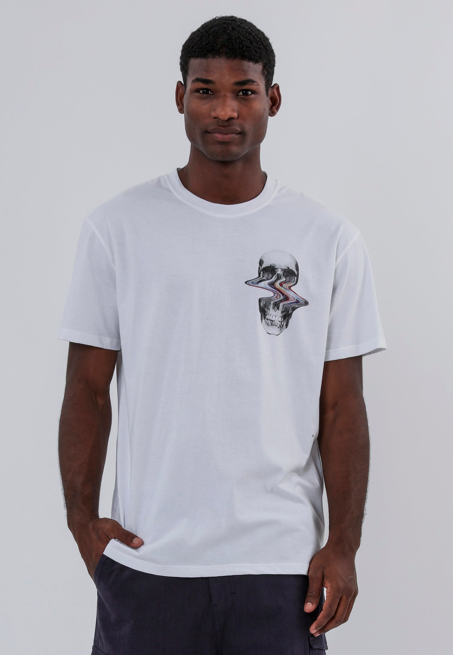 DISTORTED SKULL T-SHIRT WHITE