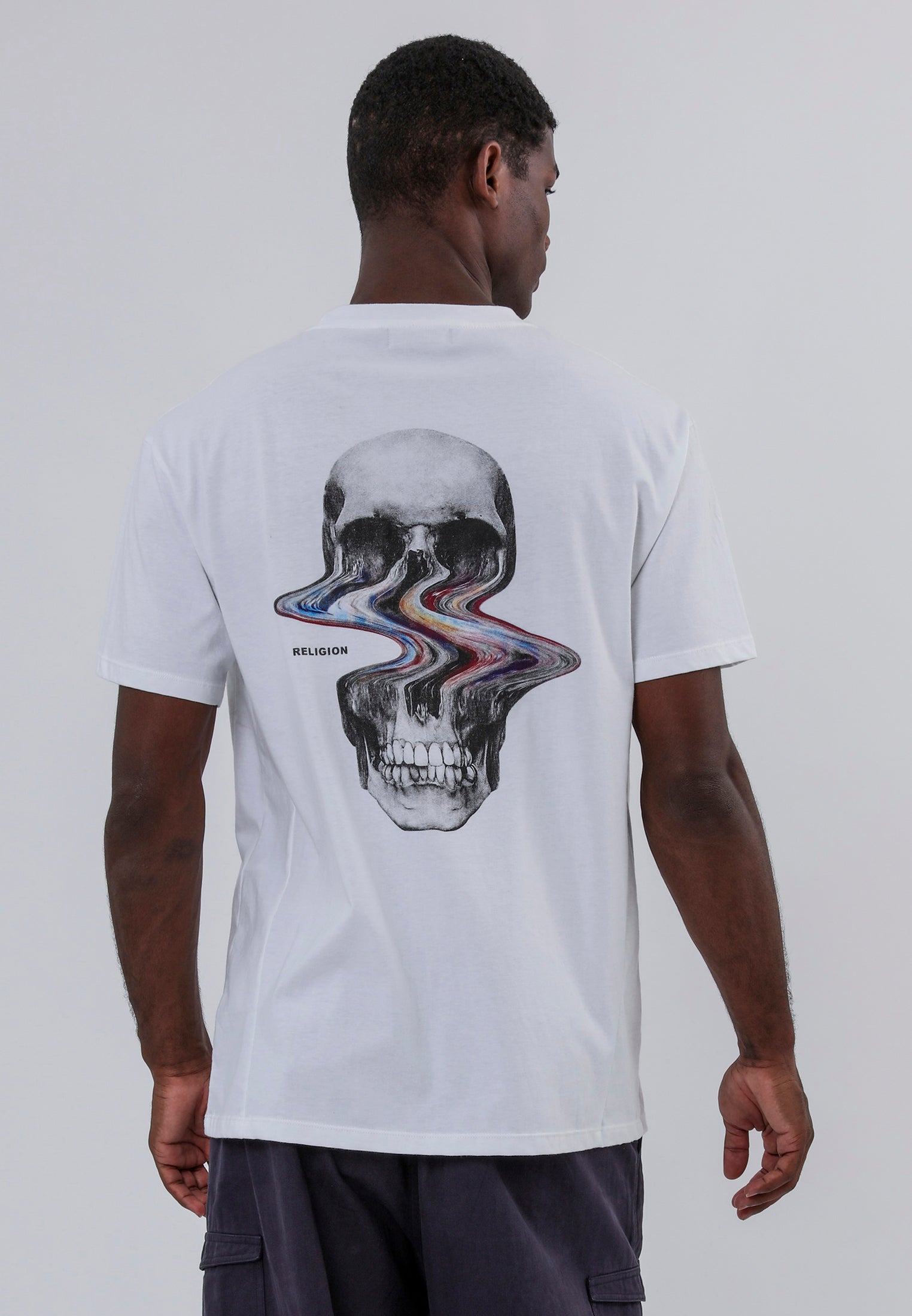 DISTORTED SKULL T-SHIRT WHITE