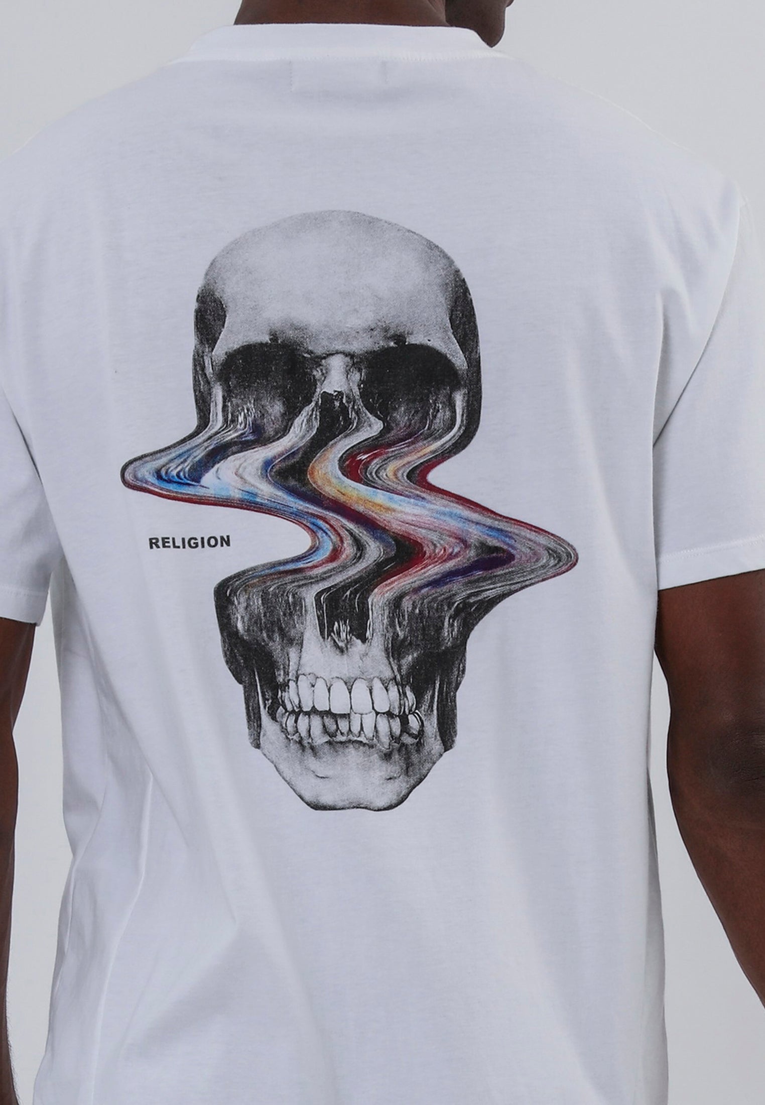 DISTORTED SKULL T-SHIRT WHITE