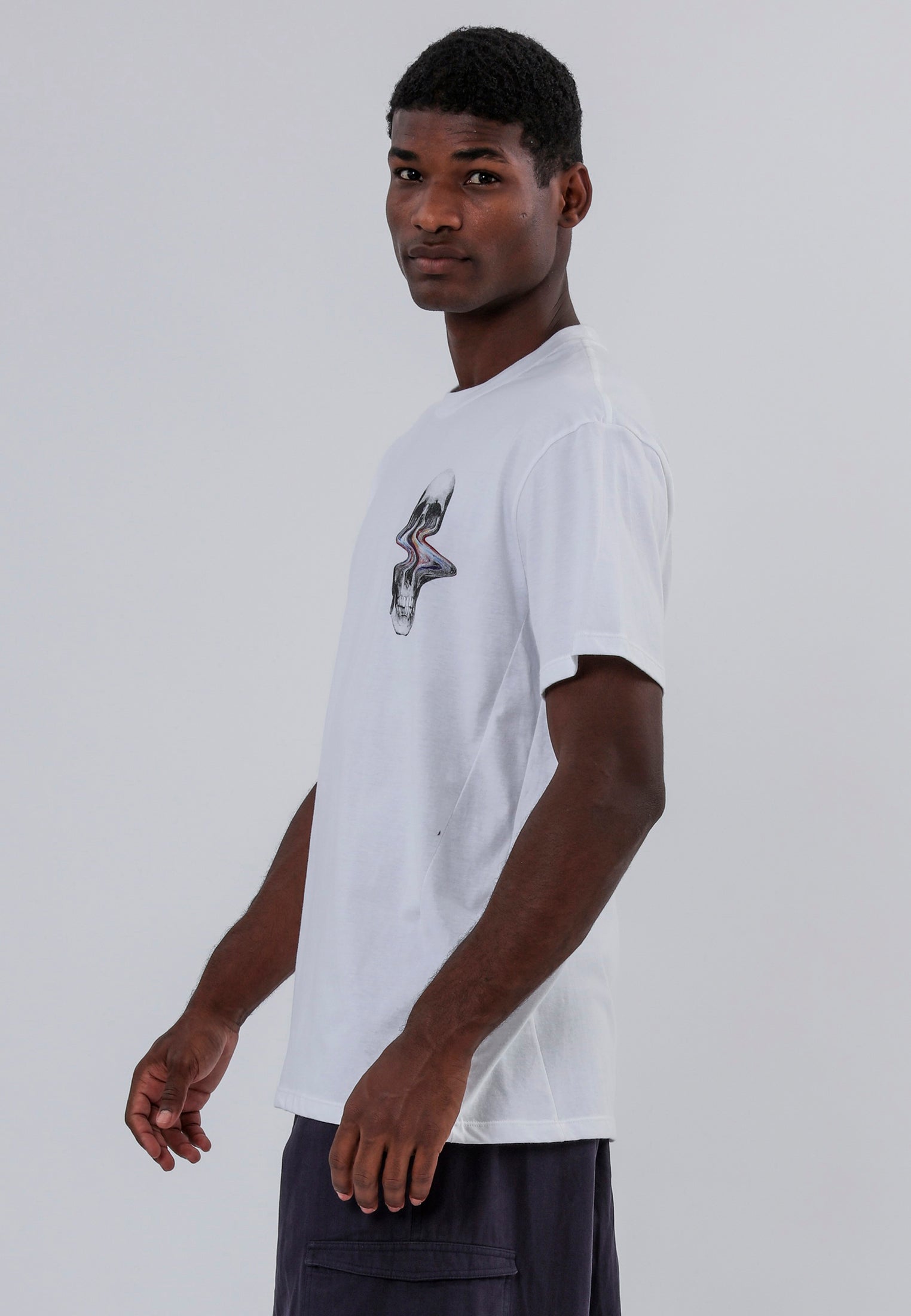 DISTORTED SKULL T-SHIRT WHITE