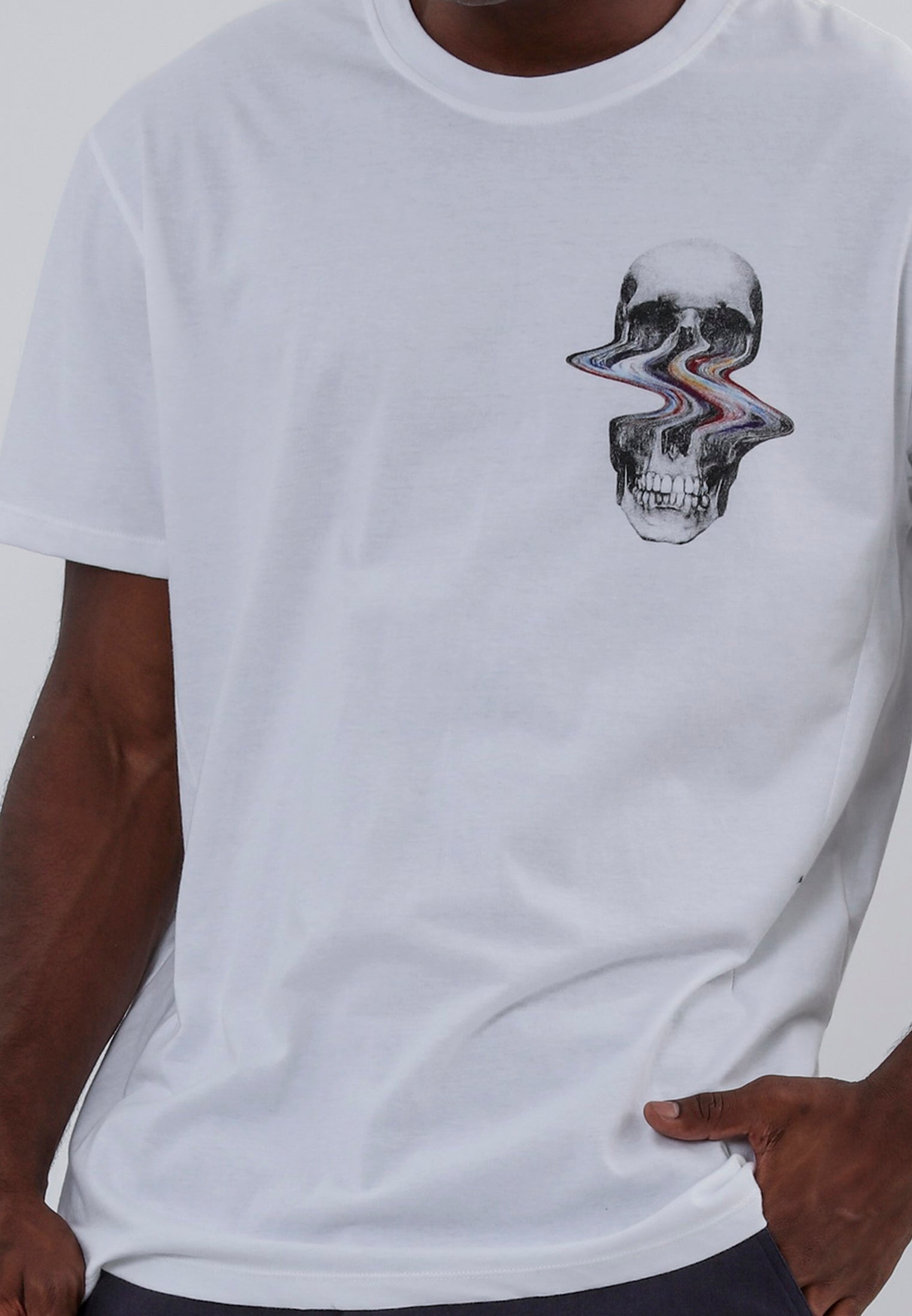 DISTORTED SKULL T-SHIRT WHITE