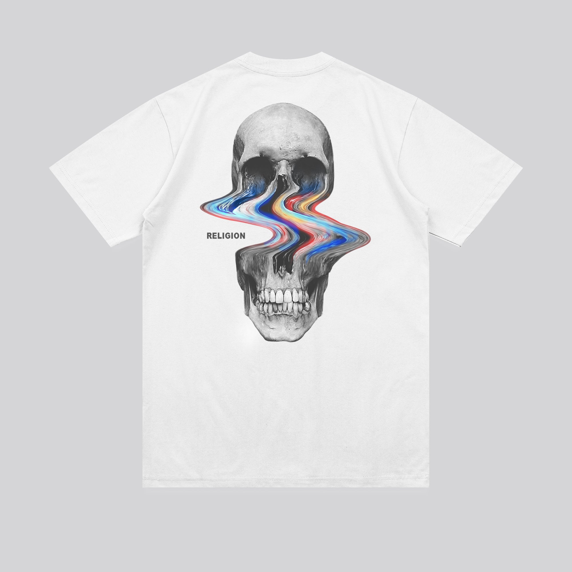 DISTORTED SKULL T-SHIRT WHITE